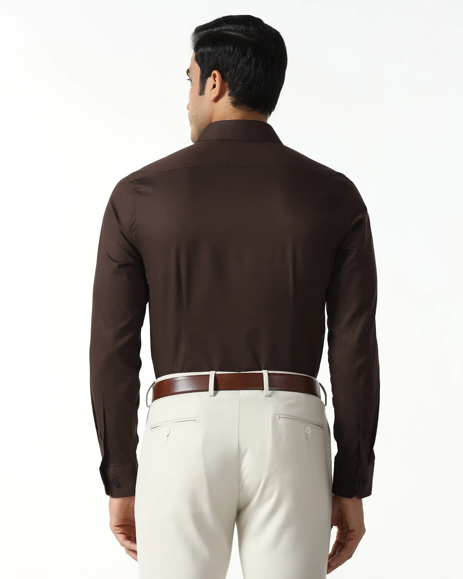 Subtle Details Chocolate Sauce Textured Shirt - Regard