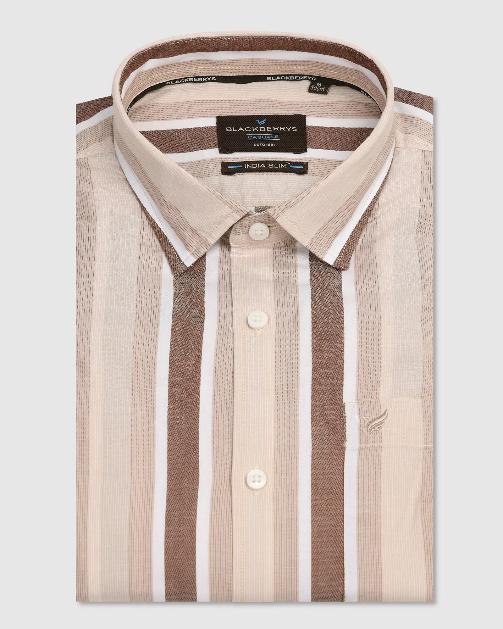 Festival Fashion Casual Brown Stripe Shirt - Montag