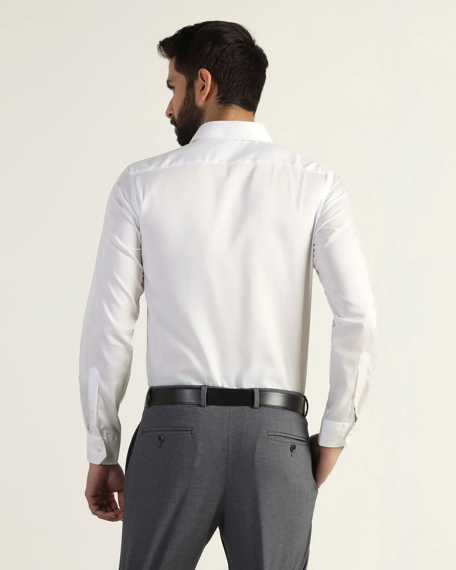 Contemporary Look Formal White Solid Shirt - Dawn