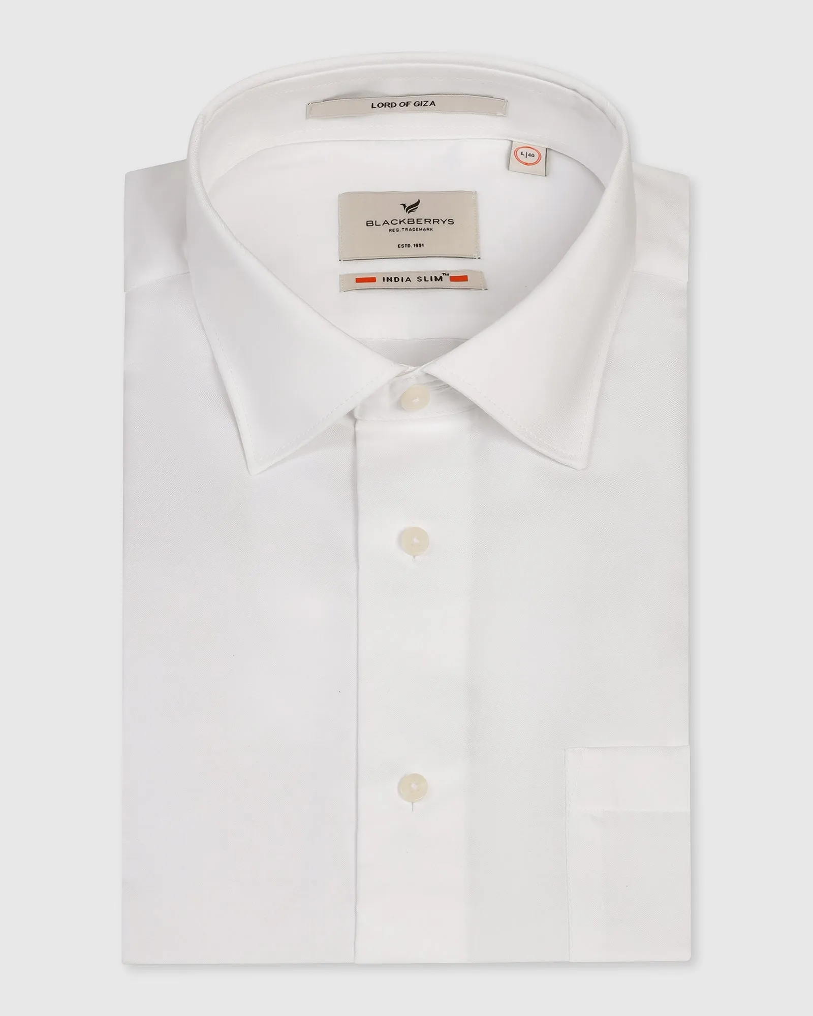 tailored look Formal White Solid Shirt - Dawn