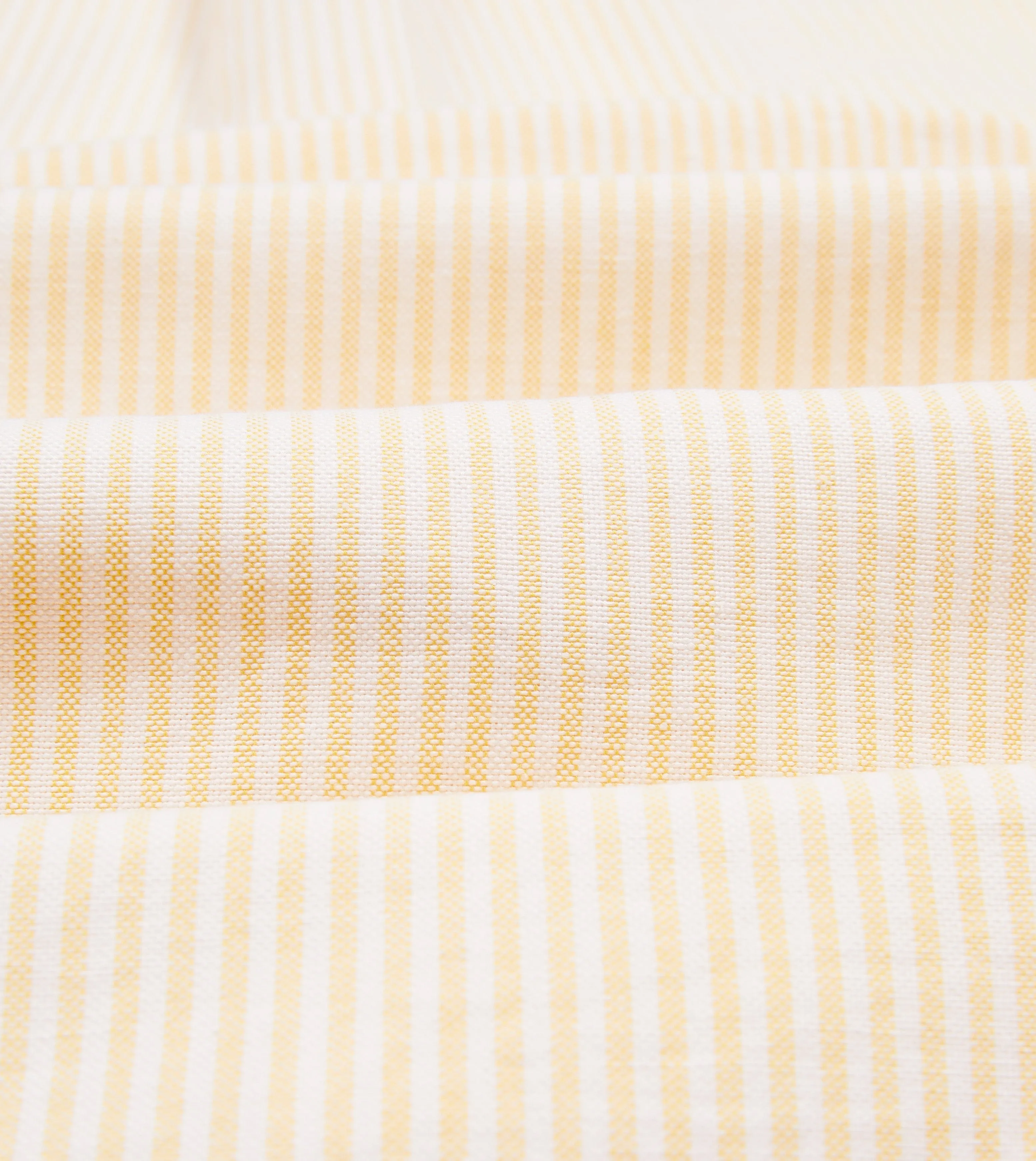 Premium Pima Cotton Chic Look Yellow Ticking Stripe Cotton Oxford Cloth Button-Down Shirt