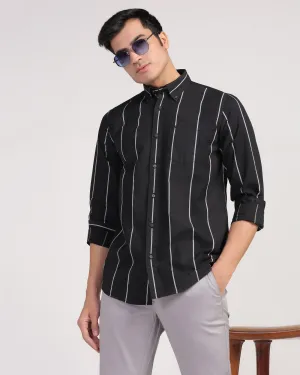 Loose Comfort Casual Black Stripe Shirt - Dustin