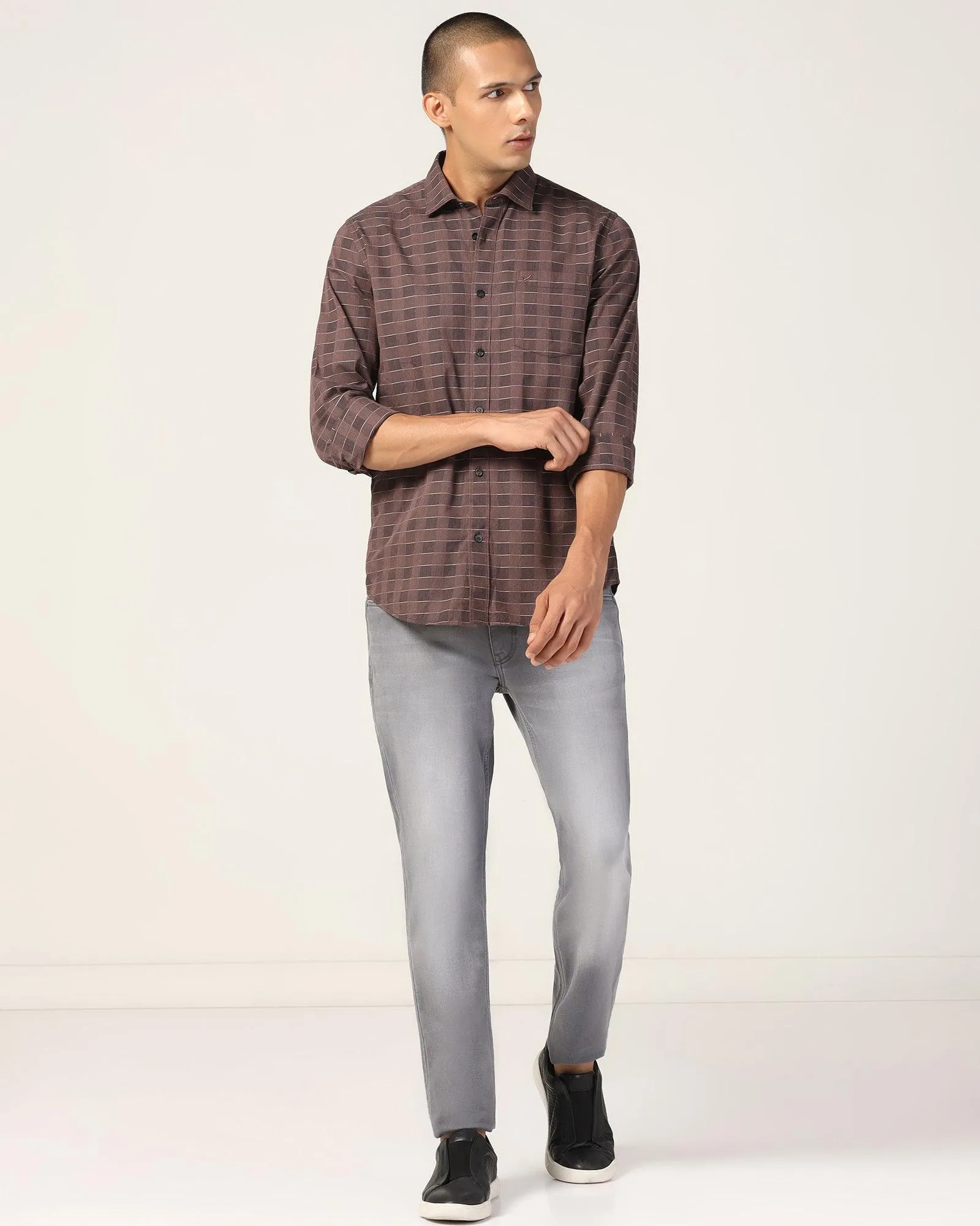 Casual Brown Check Shirt - Core Versatile Layering