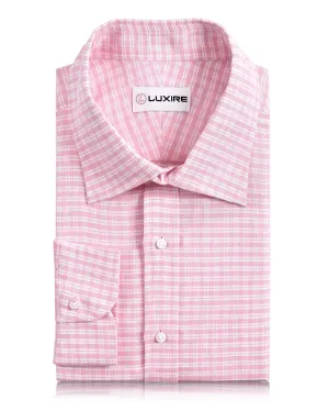 Conscious Core MultiPocket System Cotton Linen: Light Pink Tartan Checks On White