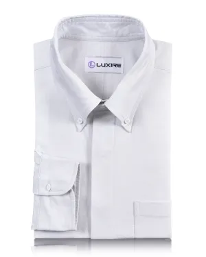 Sophisticated Style Personalized Touch Milky White Oxford Shirt