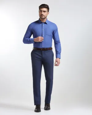 Slim Comfort B-95 Formal Blue Textured Trouser - Karizma Chilly Wear Layer Essential