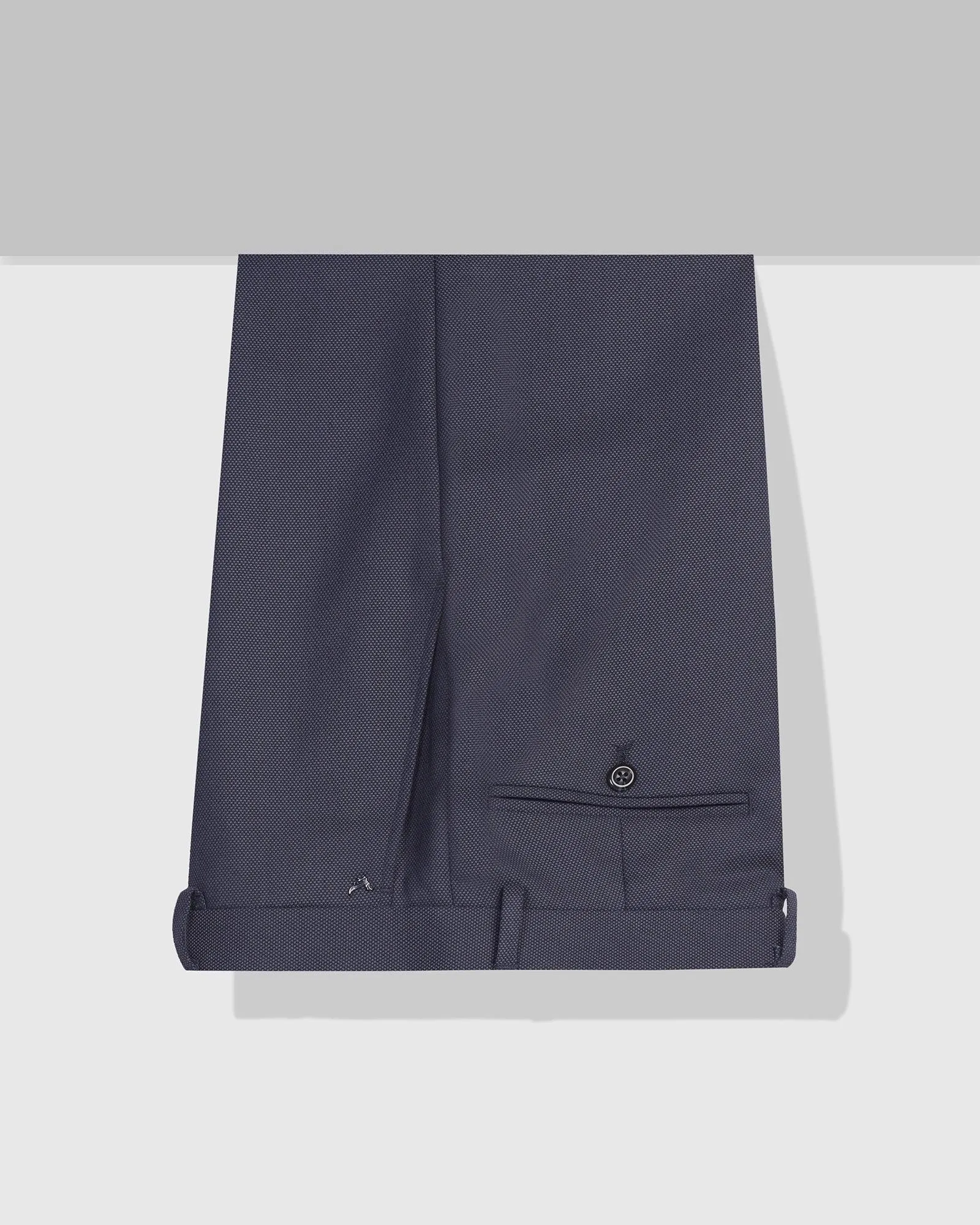 Sporty Style Slim Fit B-91 Formal Navy Textured Trouser - Sive