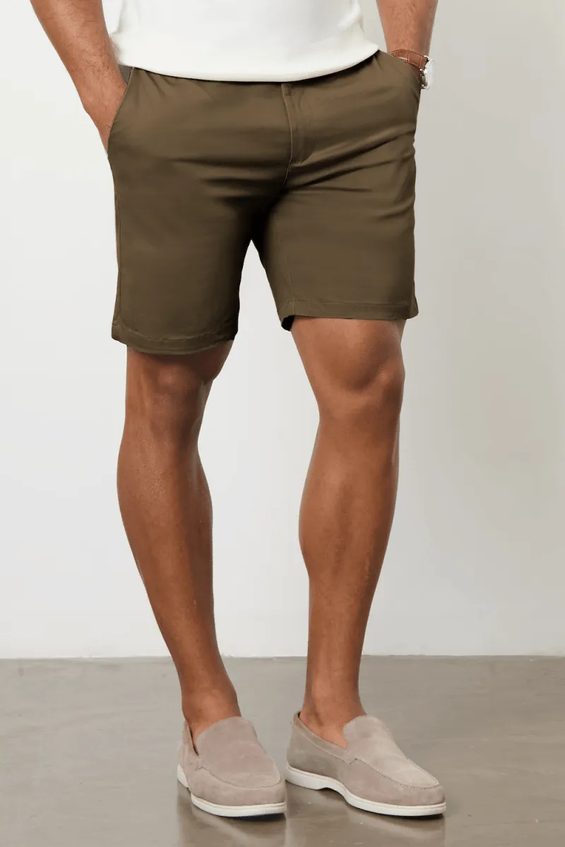picnic wear Athletic Fit Chino Shorts 7" in Khaki