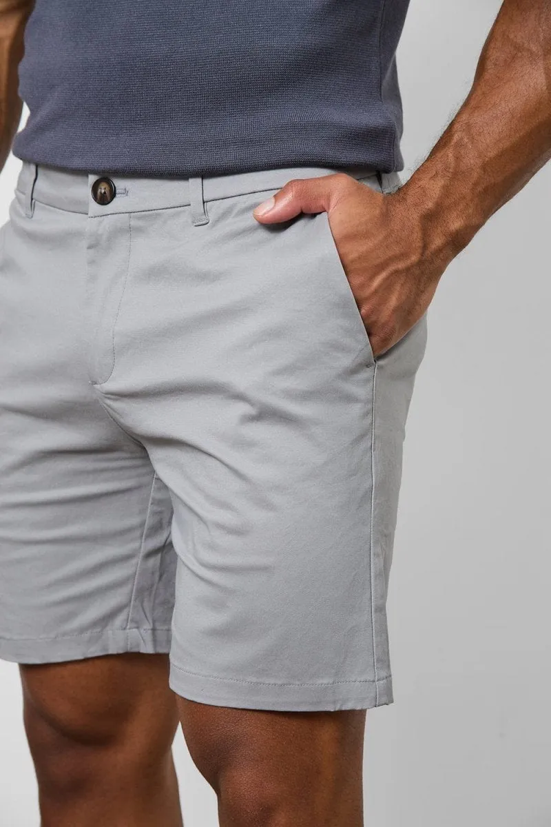 Effortless Movement Athletic Fit Chino Shorts 7" in Pale Grey