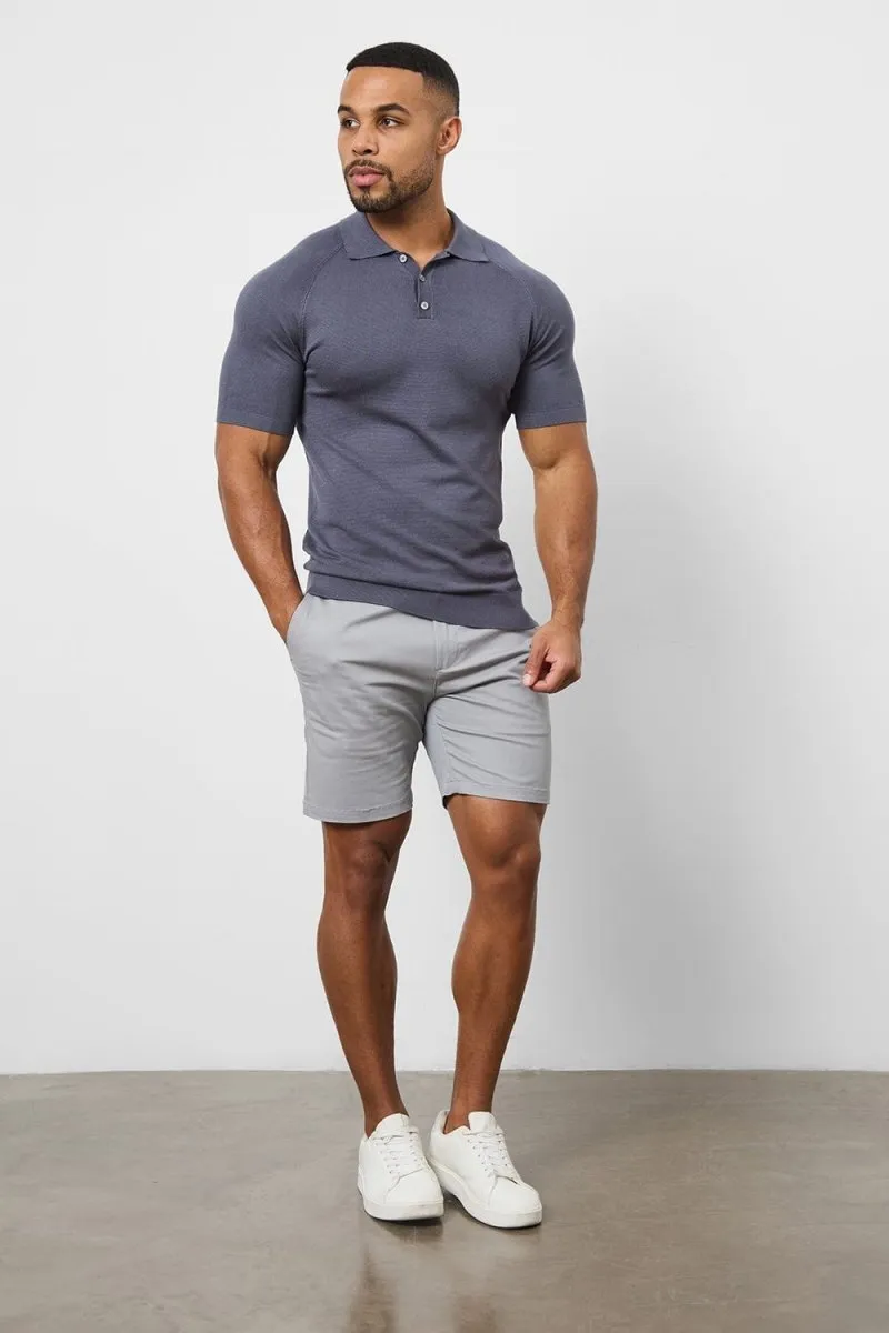 Chill Mood Athletic Fit Chino Shorts 7" in Pale Grey