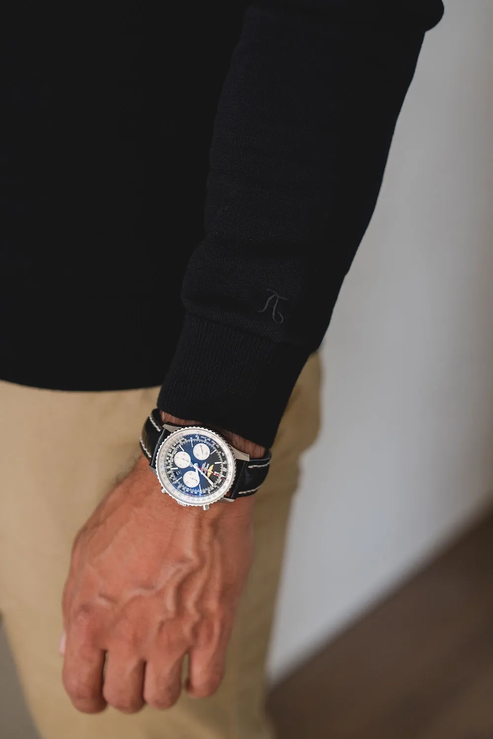 Extra Fine Merino Wool Half Zip Neck Sweater in Black Easy Layering