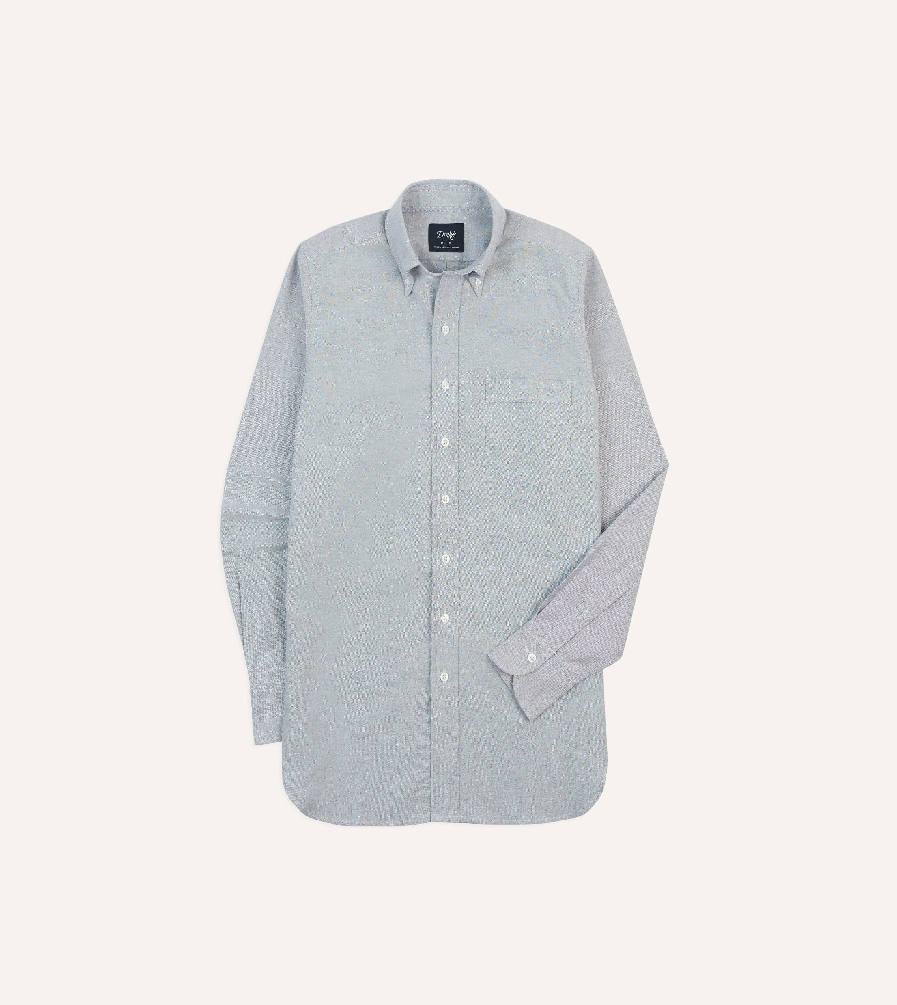 Beach Attire Grey Cotton Oxford Cloth Button-Down Shirt