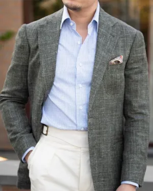 Event Vibe Seamless Design Light Blue White Gingham Shirt