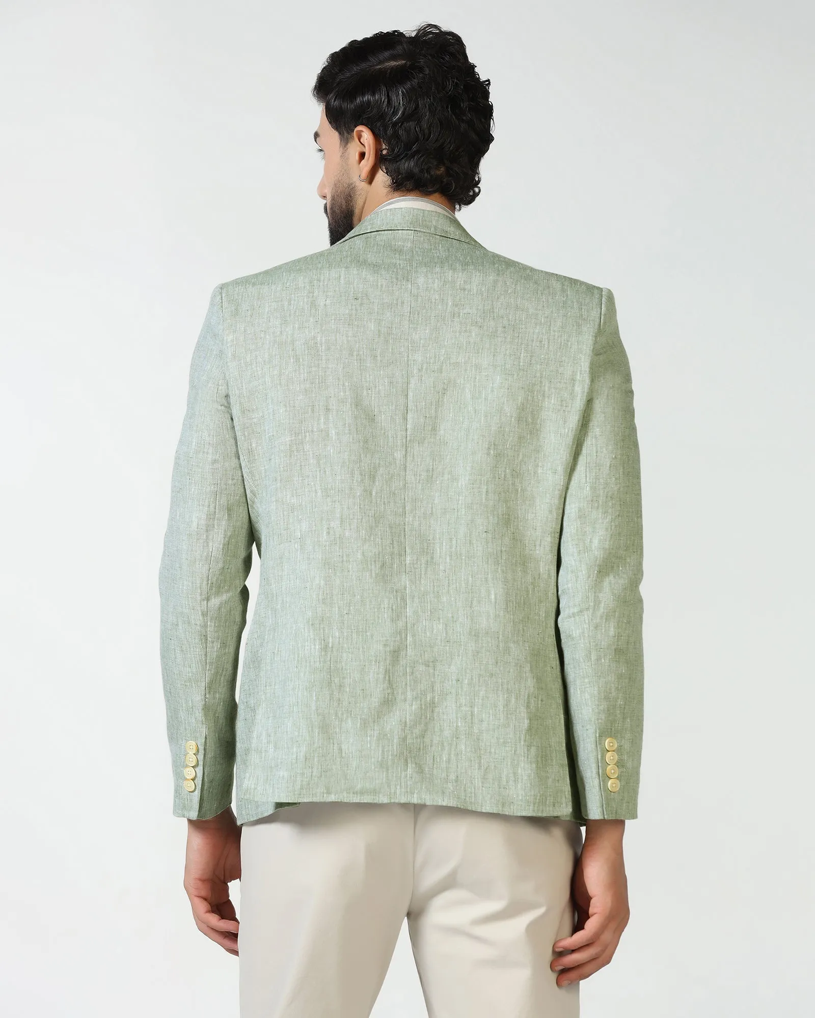 Mint Solid Blazer - Fiero Wrinkle Resistant