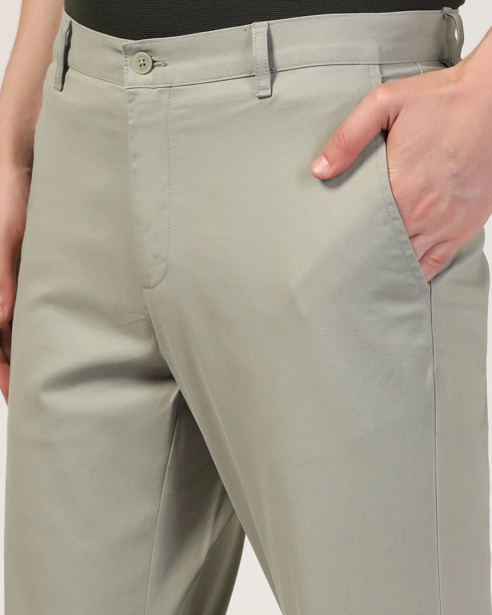 Slim Comfort B-95 Casual Pistachio Solid Khakis - Lab Water Repellent Coating