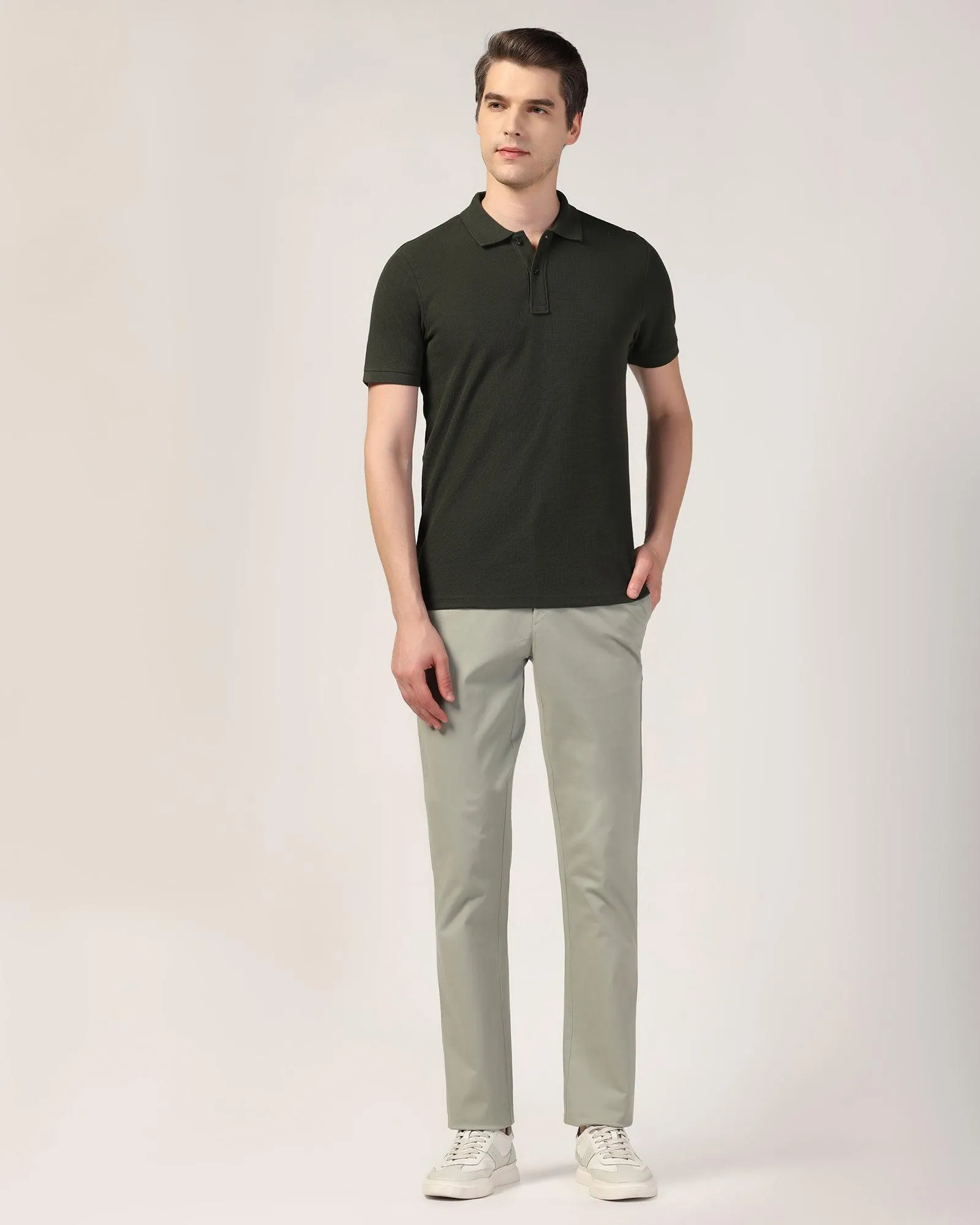 Slim Comfort B-95 Casual Pistachio Solid Khakis - Lab Seamless Waistband