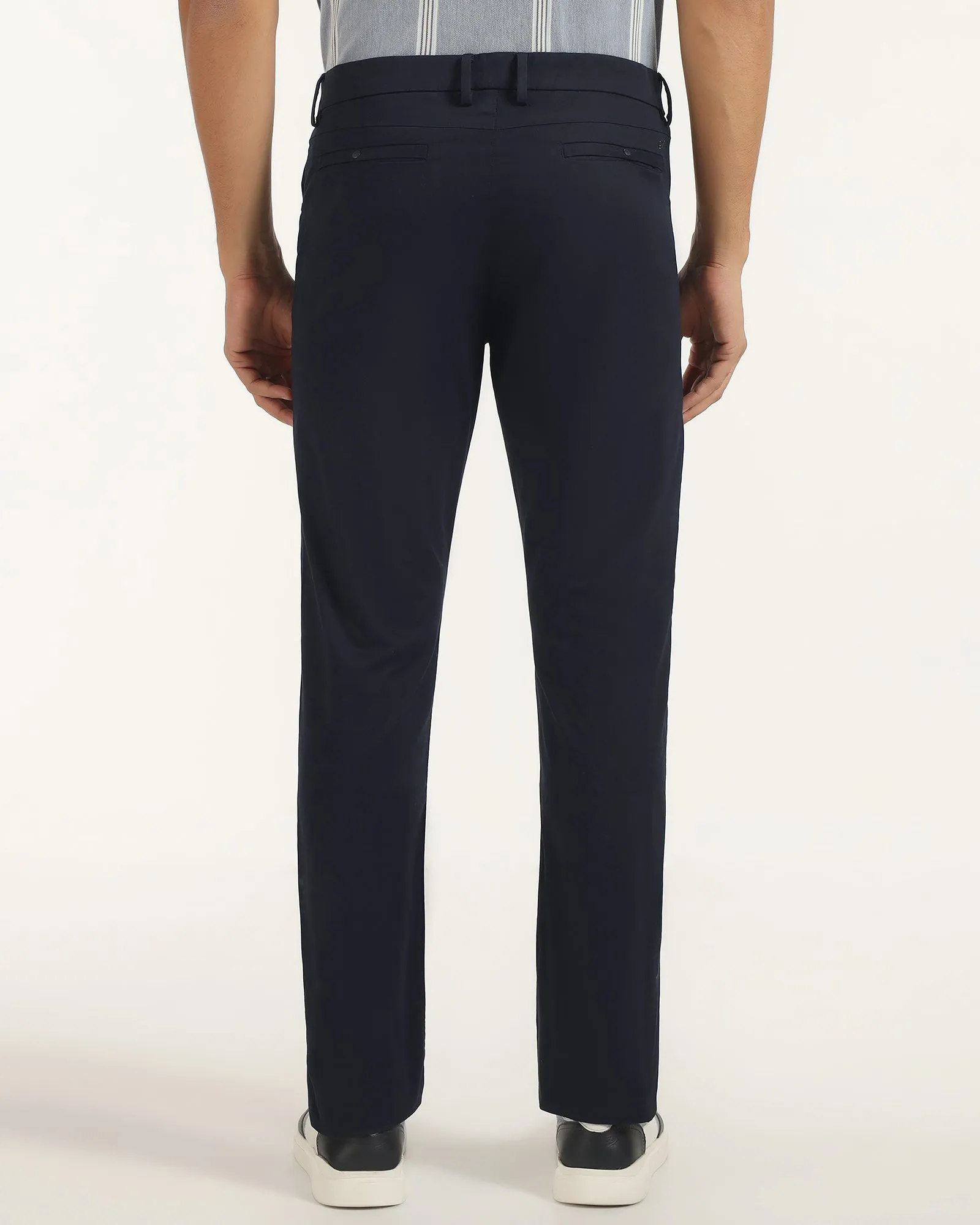 Slim Comfort B-95 Casual Navy Solid Khakis - Fred AbrasionResistantPanels