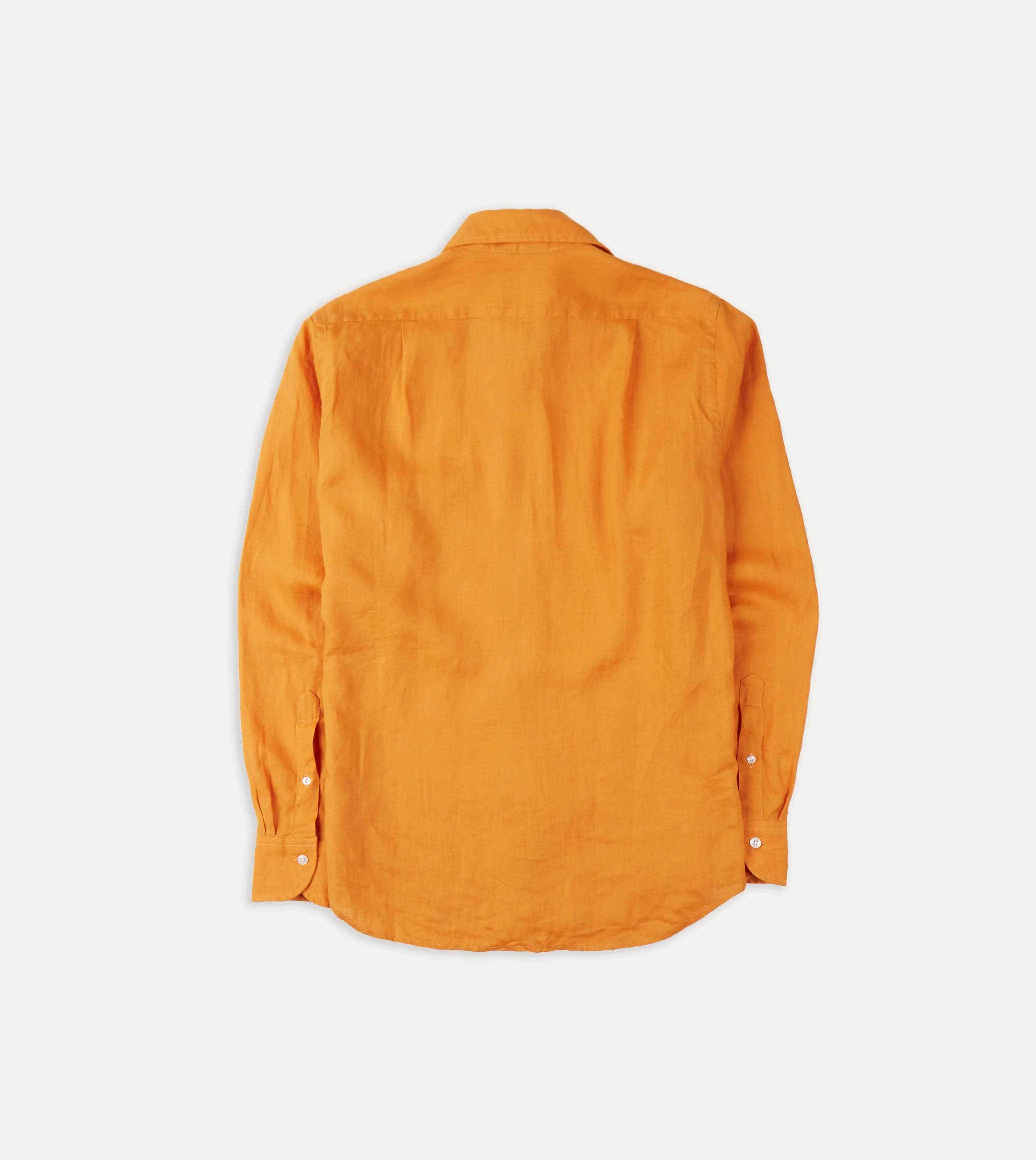 Non-Iron Yellow Linen Spread Collar Shirt