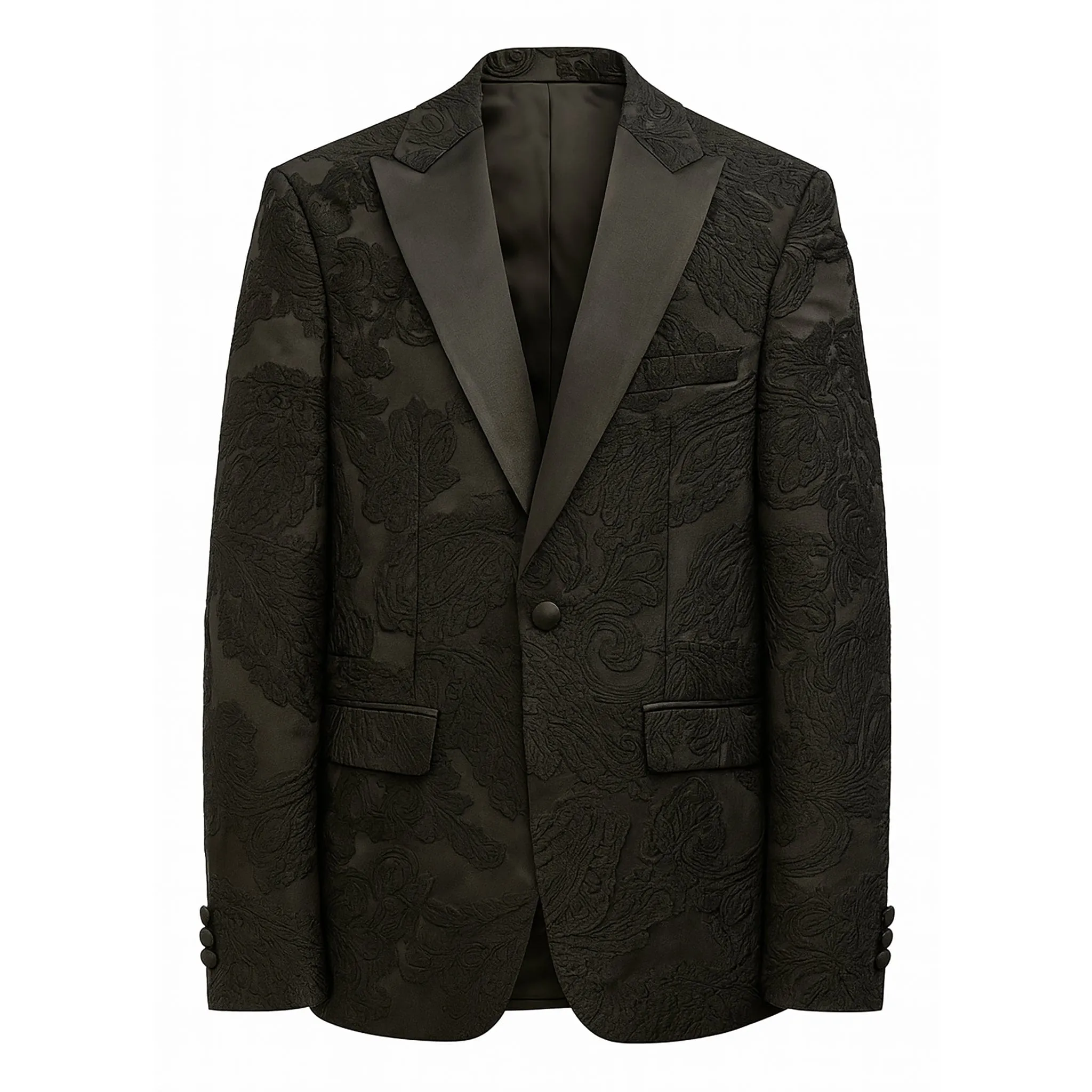 TemperatureRegulating Tech Black Jacquard Blazer-Bbt3579