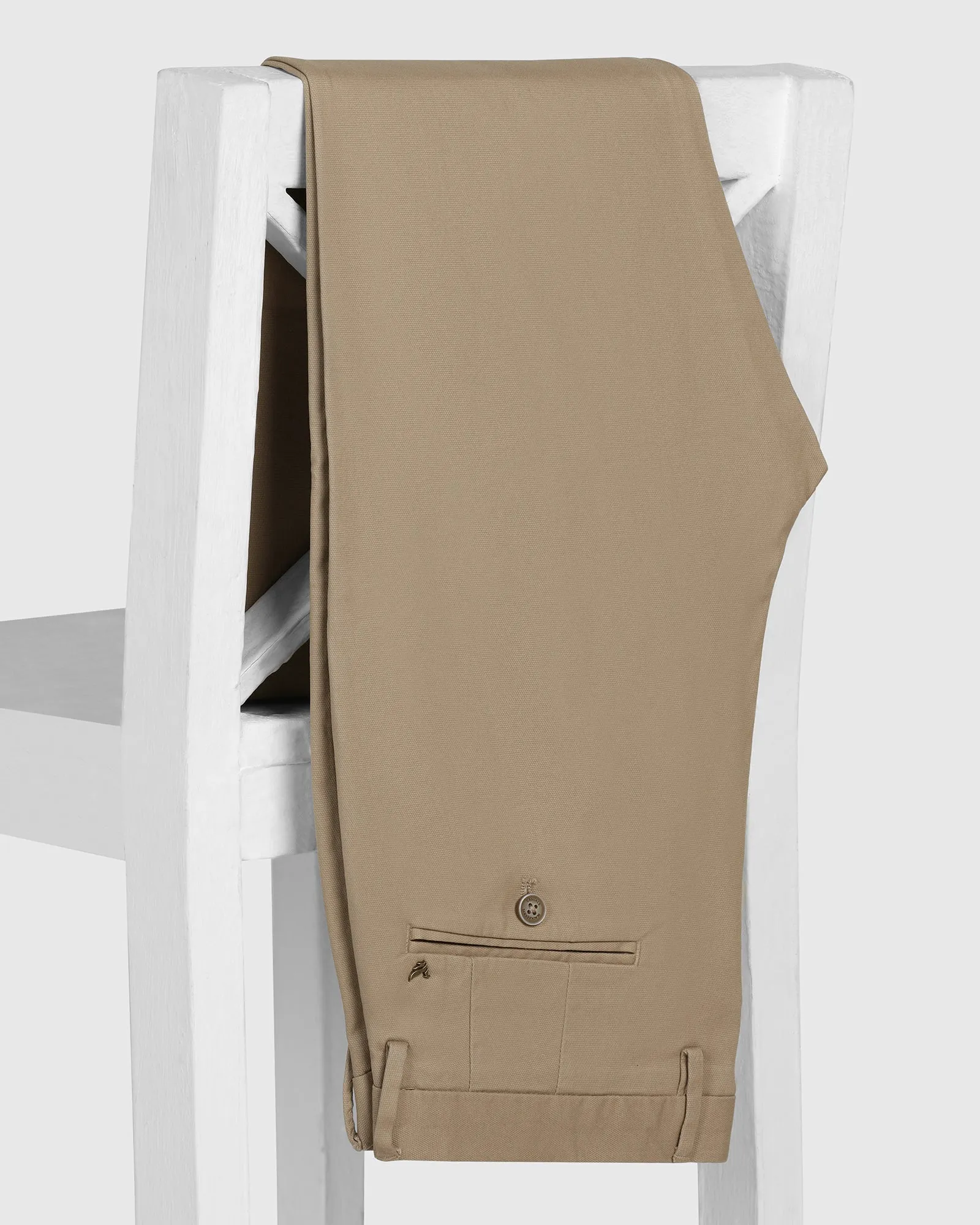 Slim Comfort B-95 Casual Brown Textured Khakis - Kary Comfortable Layers Modern Cut