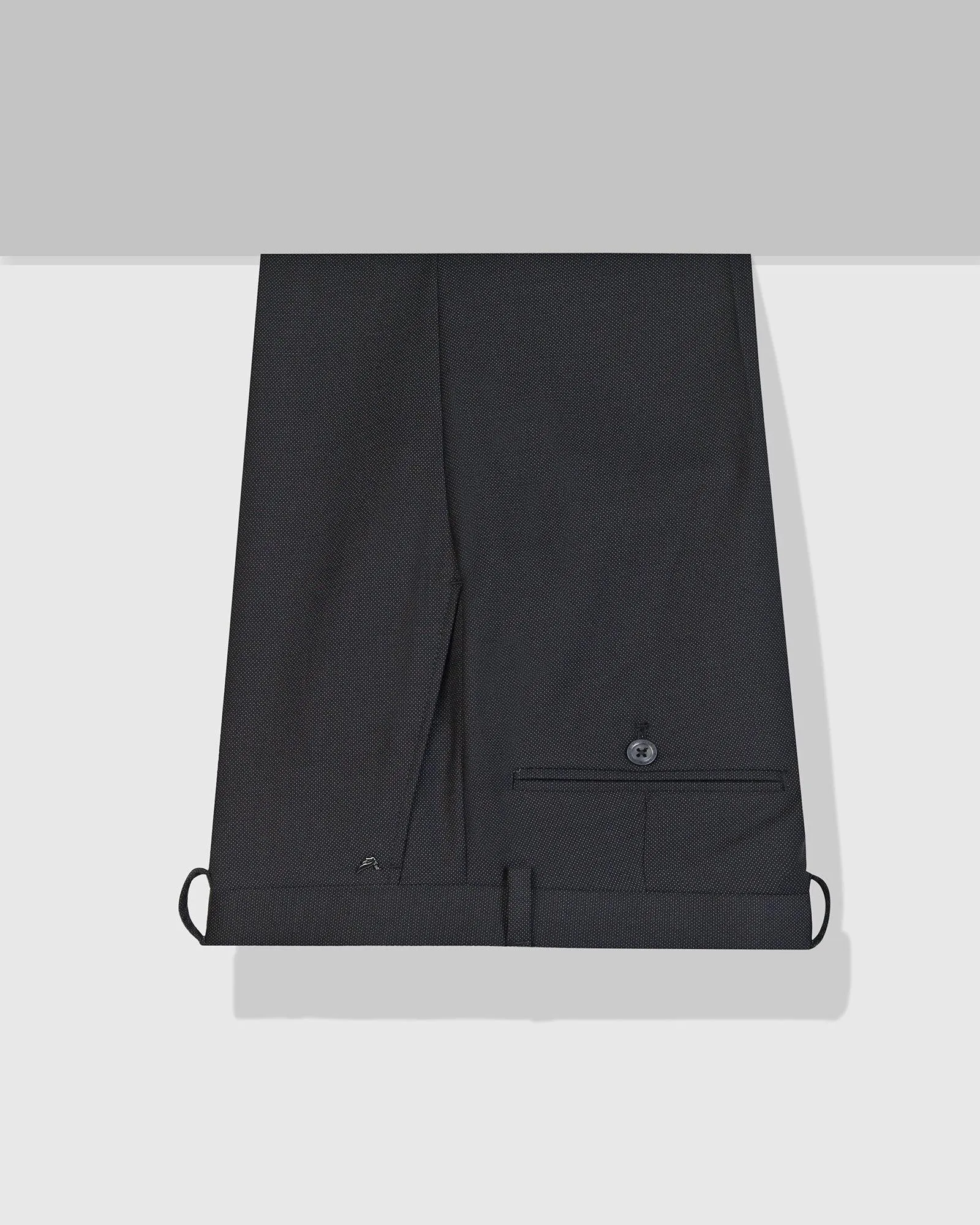 Slim Comfort B-95 Formal Black Textured Trouser - Iron Chilly Weather Fit Fit For Movement