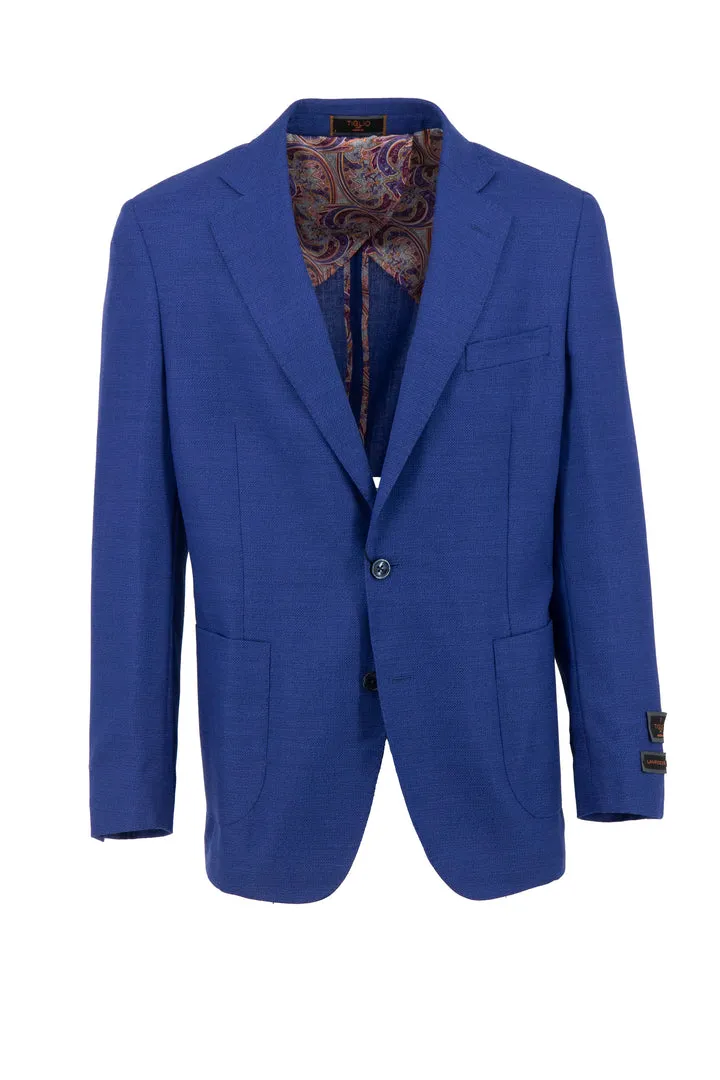 Loose Fit Tiglio Luxe Royal Blue Dolcetto/THP Modern Fit half lined, Pure Wool Jacket TL7541