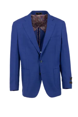 Tiglio Luxe Royal Blue Dolcetto/THP Modern Fit half lined, Pure Wool Jacket TL7541 Packable design