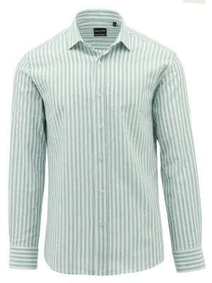 Checkered Style Mature appeal Sel Green Striped Casual Shirt
