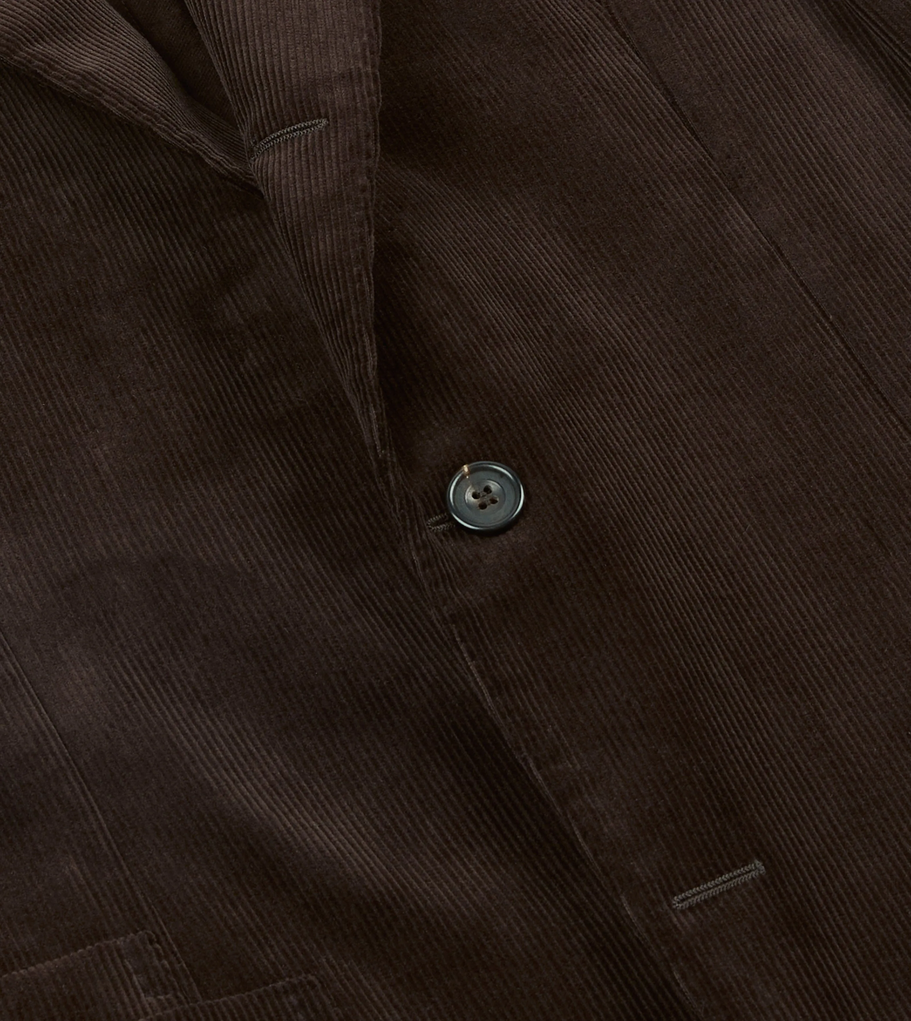 Brown Mid-Wale Cotton Corduroy Tailored Jacket SnapFastenings Glow In The Dark Trim