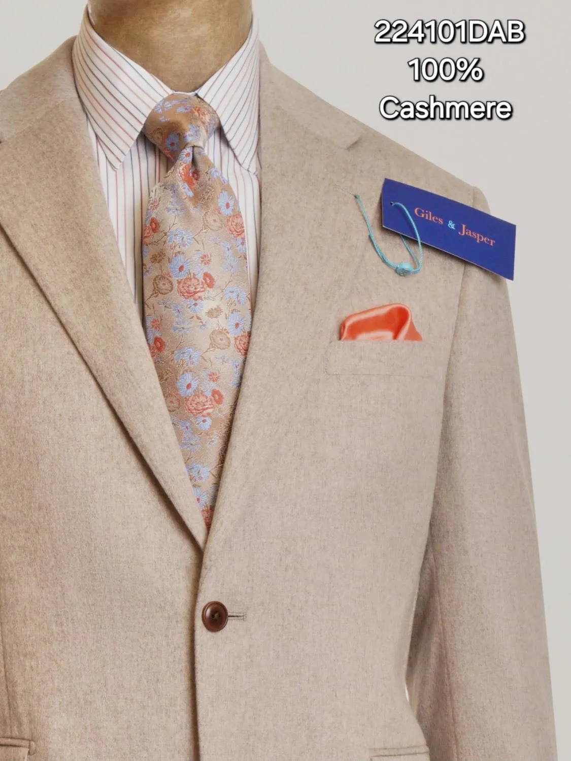 Giles and Jasper Cashmere Sportcoat in Oatmeal Thermal Insulation