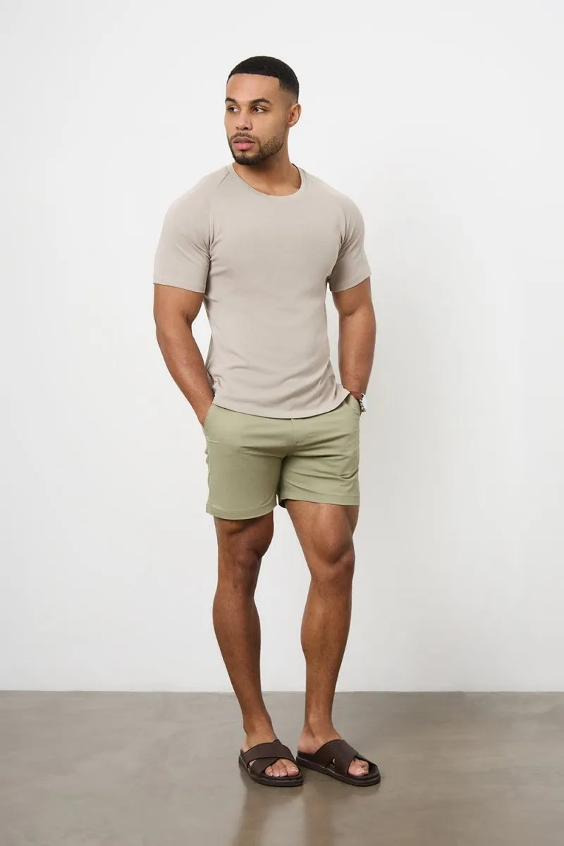 Airy Feel Athletic Fit Chino Shorts 5" in Sage