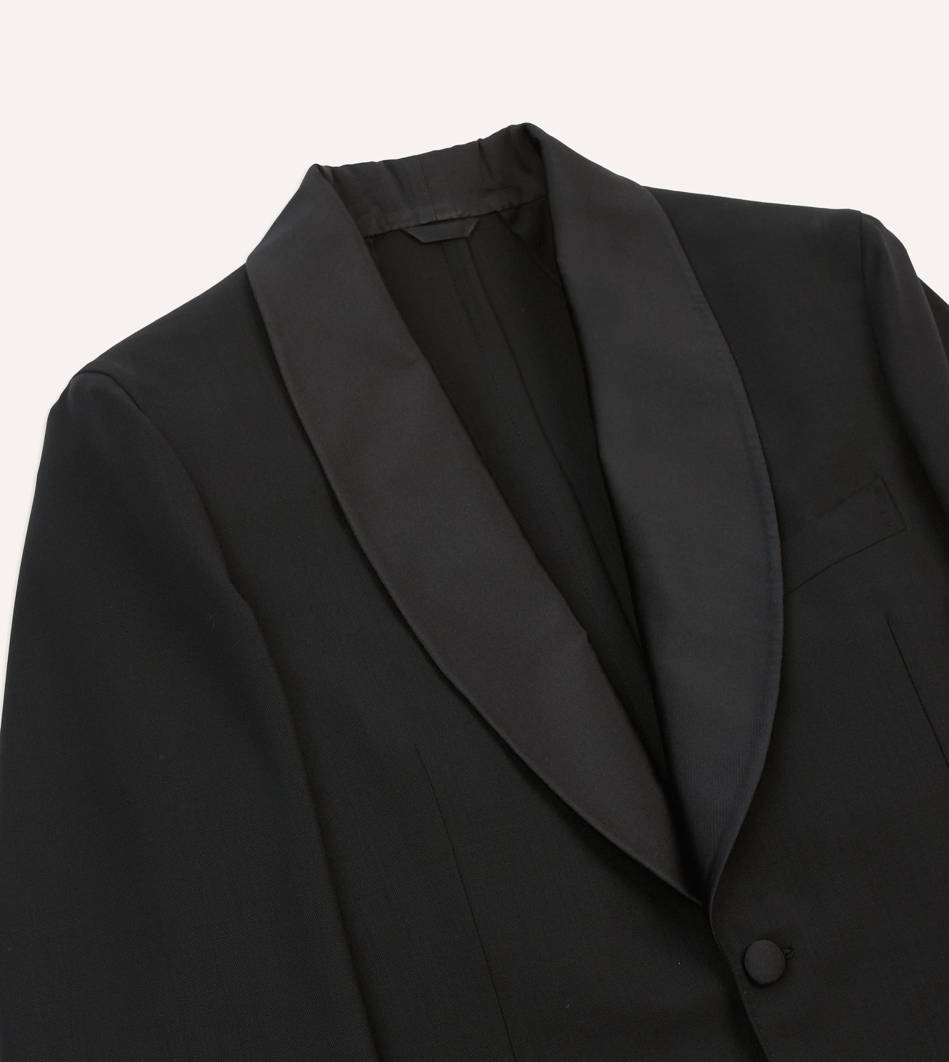 Black Wool Shawl Collar Tuxedo Blazer hypoallergenic material Thermal Reflective Lining