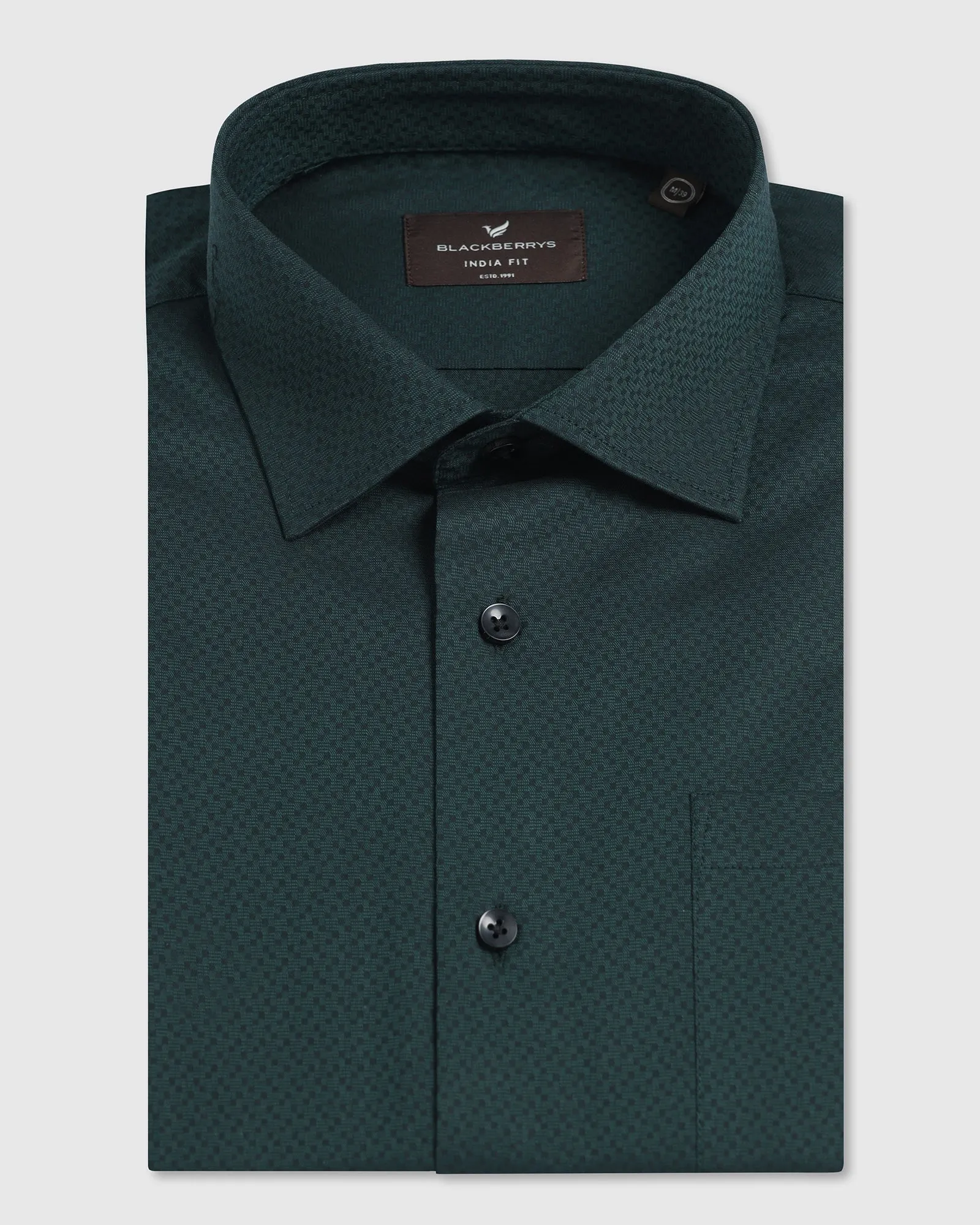 Bottle Green Textured Shirt - Regard Modern Aesthetic