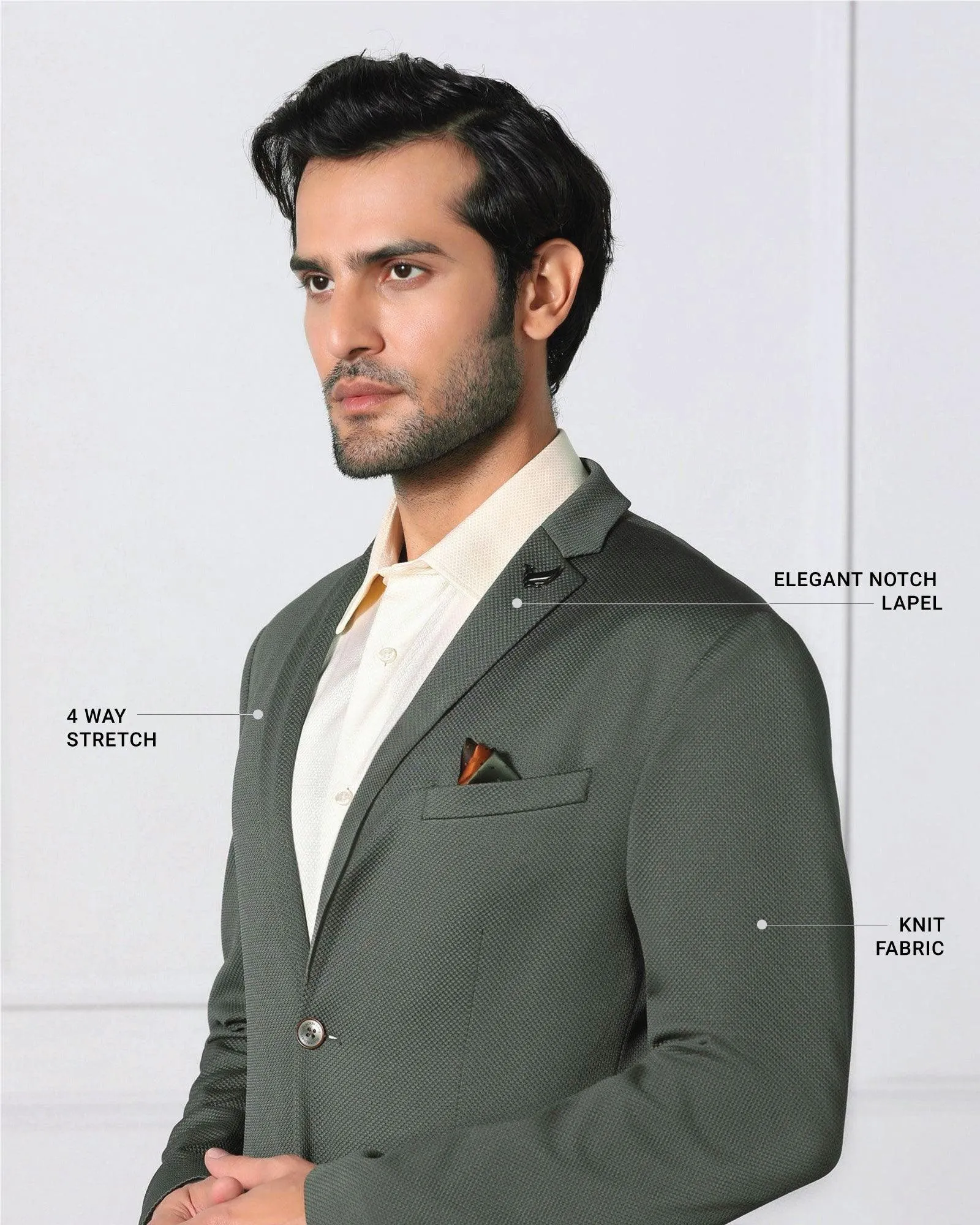 Must Haves Formal Olive Textured Blazer - Japson Stylish Comfort Versatile Styling