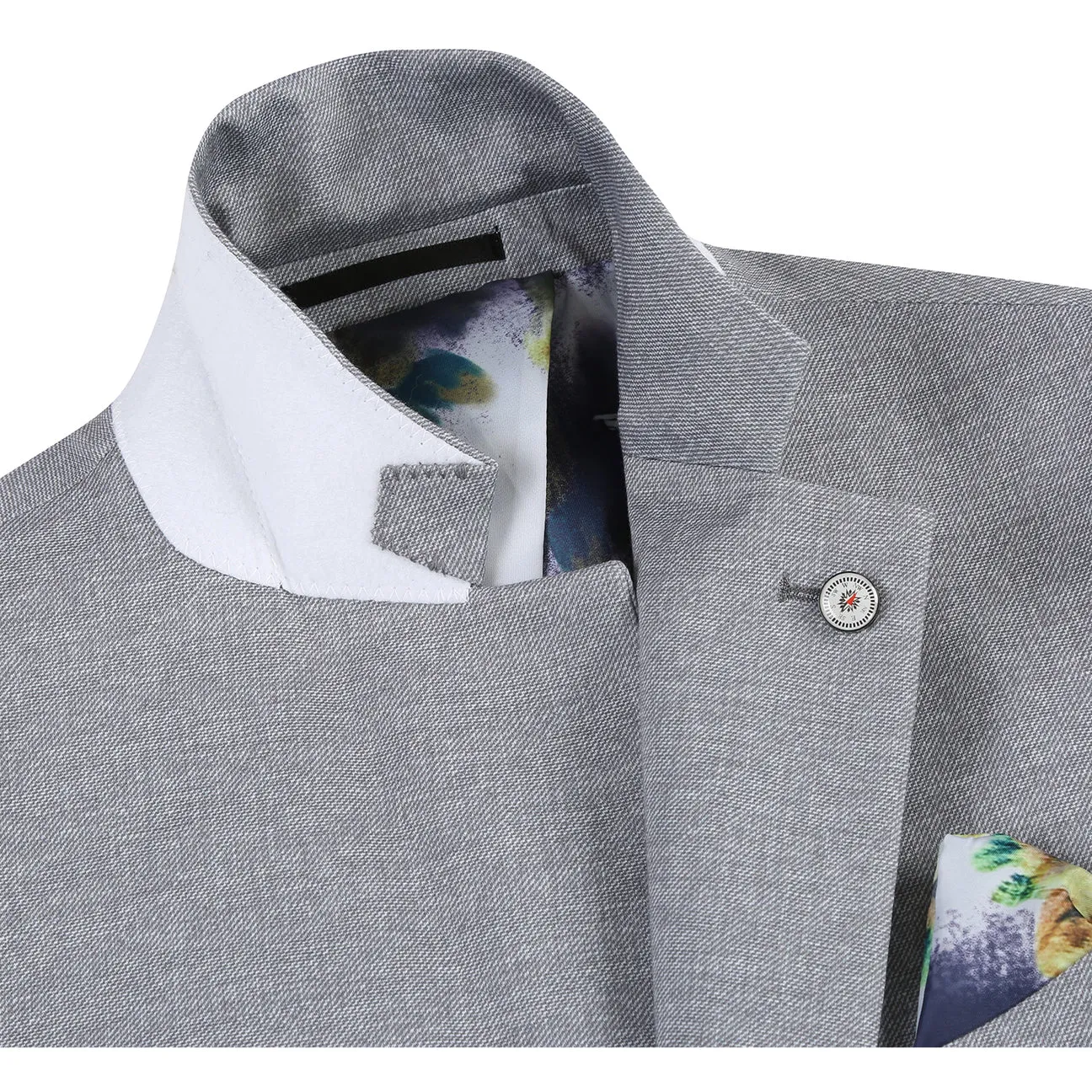 Ergonomic Cut Pellagio Gray Men's Half Canvas Blazer PS24-2