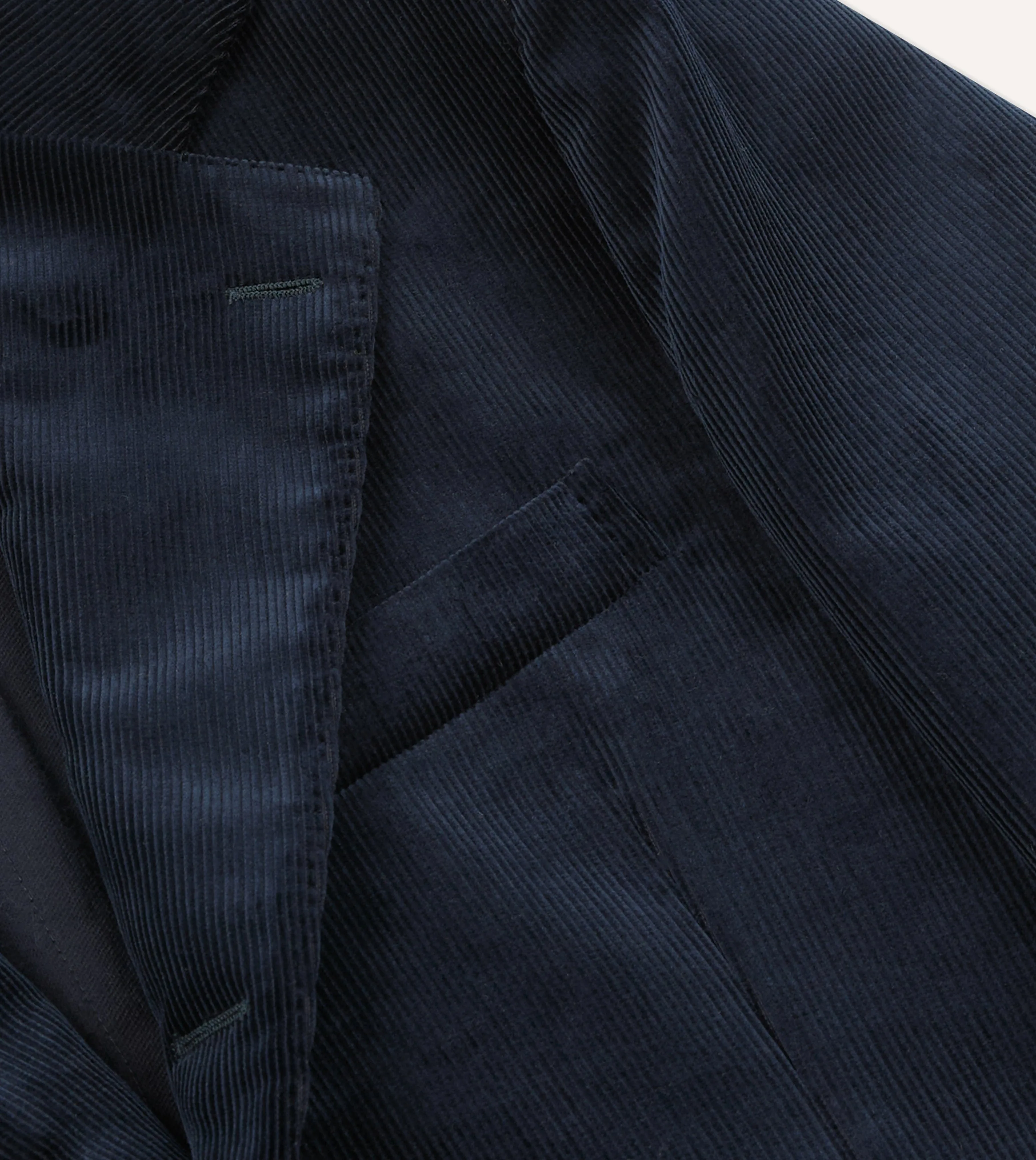 Navy Mid-Wale Cotton Corduroy Tailored Jacket Street Ready
