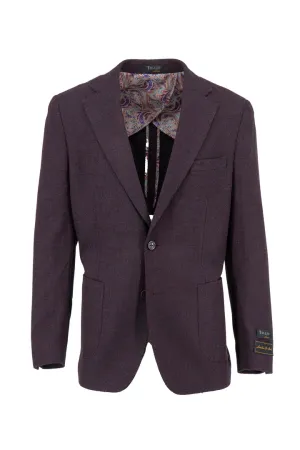 Designer Inspired Tiglio Luxe Sangria Dolcetto/THP Modern Fit half lined, Pure Wool Jacket TL5516