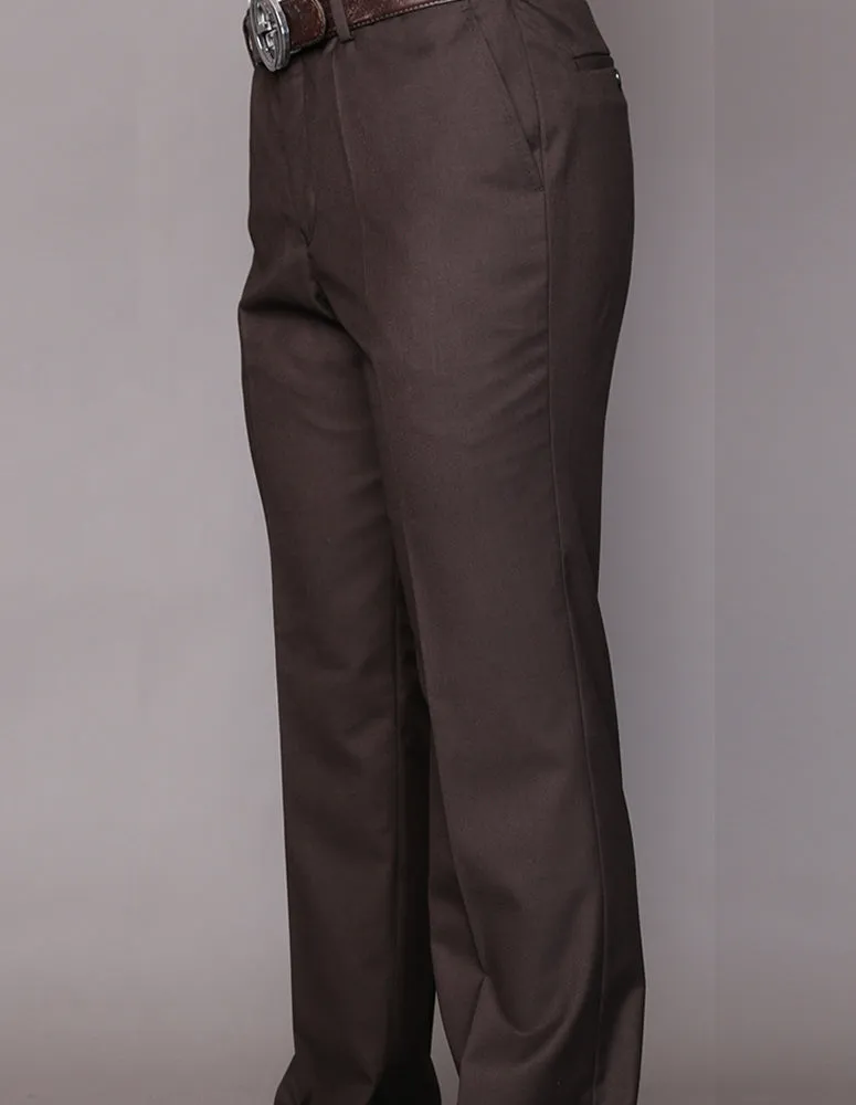 Comfort and style Versatile Fit BROWN MODERN FIT FLAT FRONT DRESS PANTS