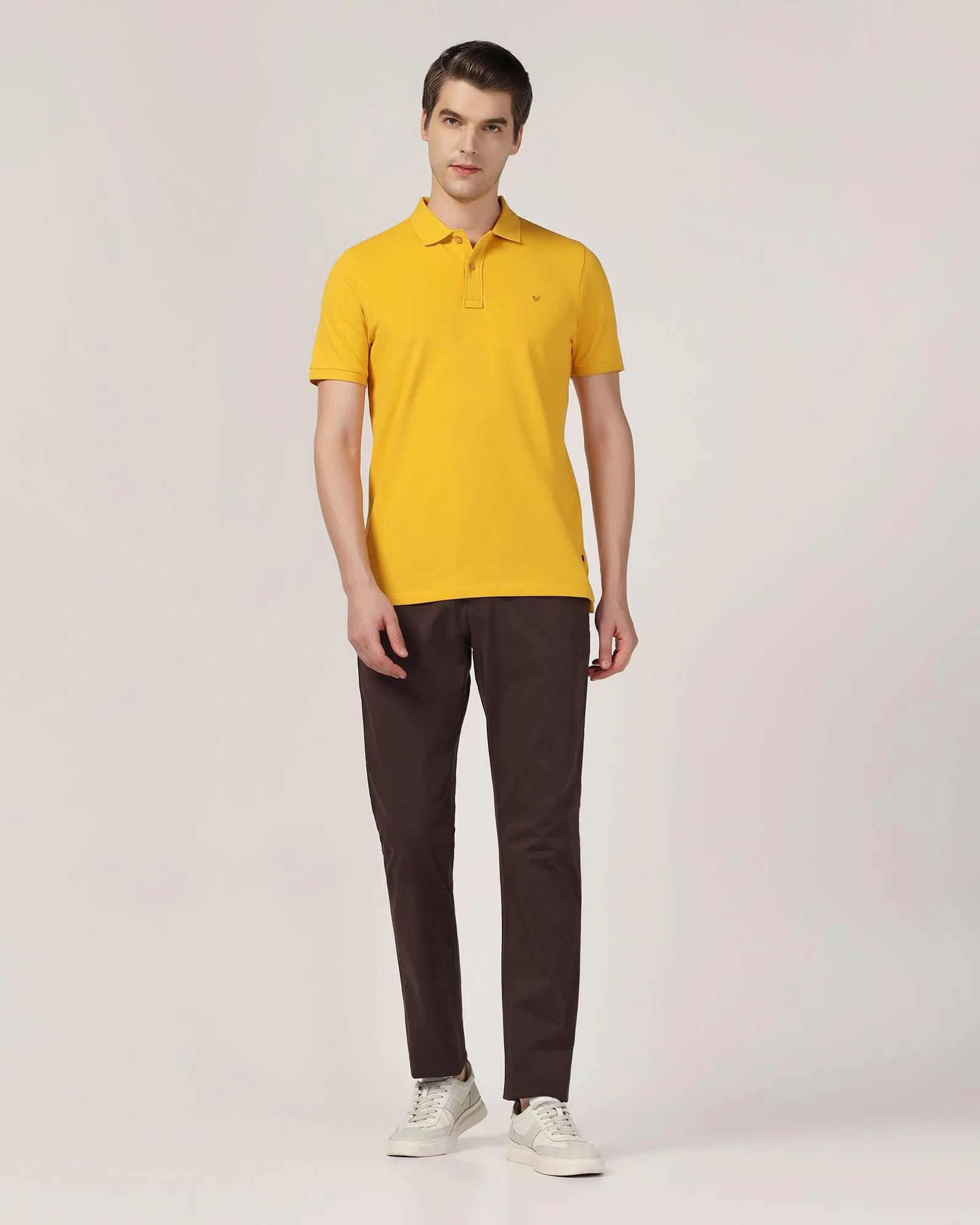 Slim Comfort B-95 Casual Chocolate Solid Khakis - Lab Flexible Wear Low Bulk Material