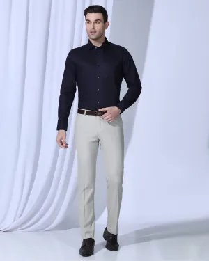 Slim Comfort B-95 Formal Light Grey Textured Trouser - Coach Thermal Insulation Layer Stretchy Material