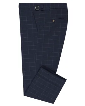 Layered Style TemperatureRegulation Loro Piana: Dark Blue Windowpane