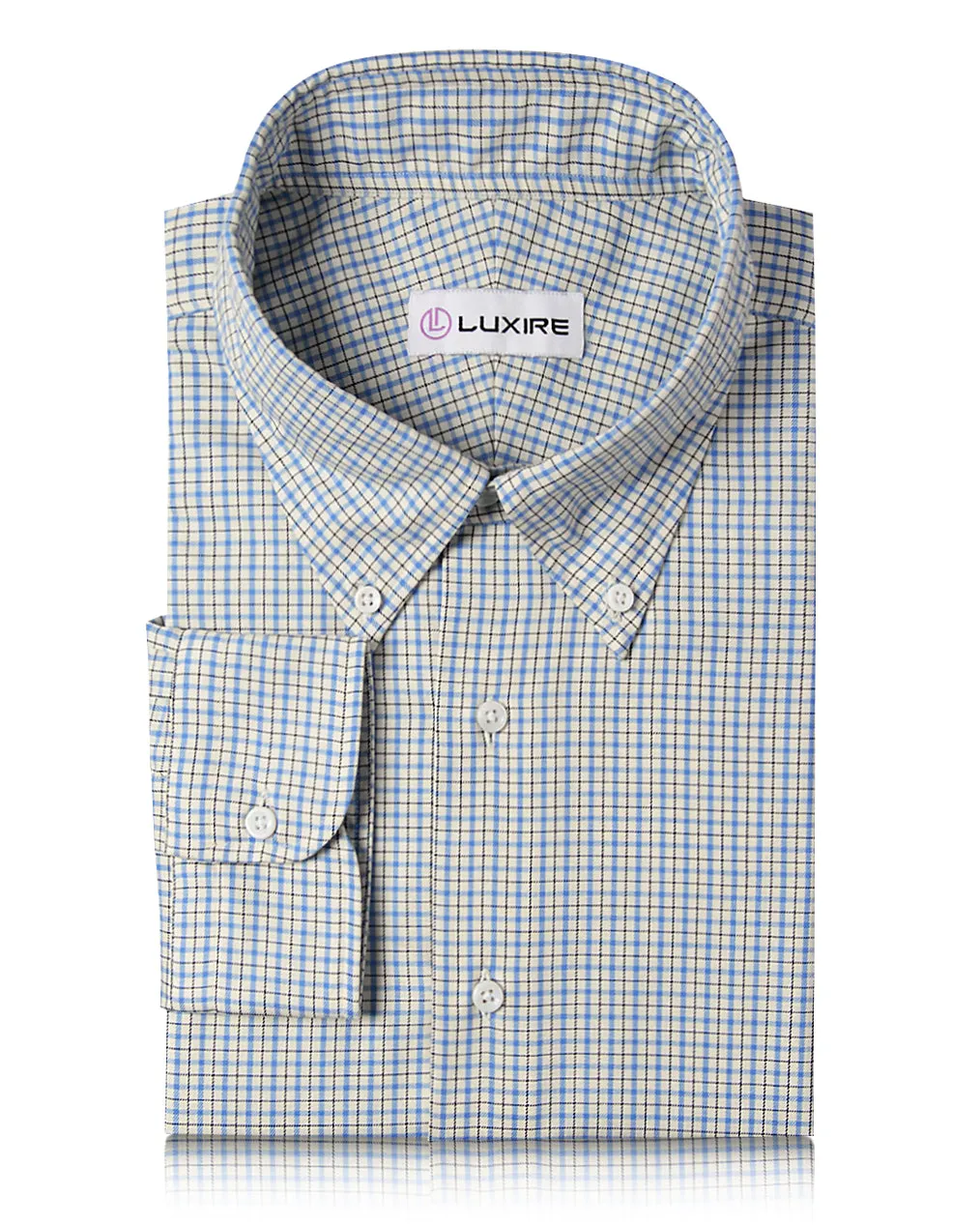 Mountain Escape Blue Black on Cream Tattersall Twill