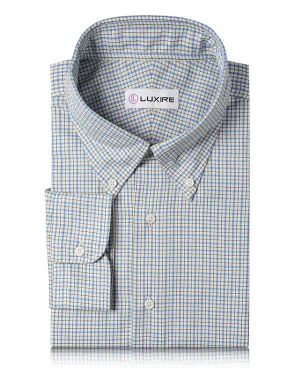 Mountain Escape Blue Black on Cream Tattersall Twill