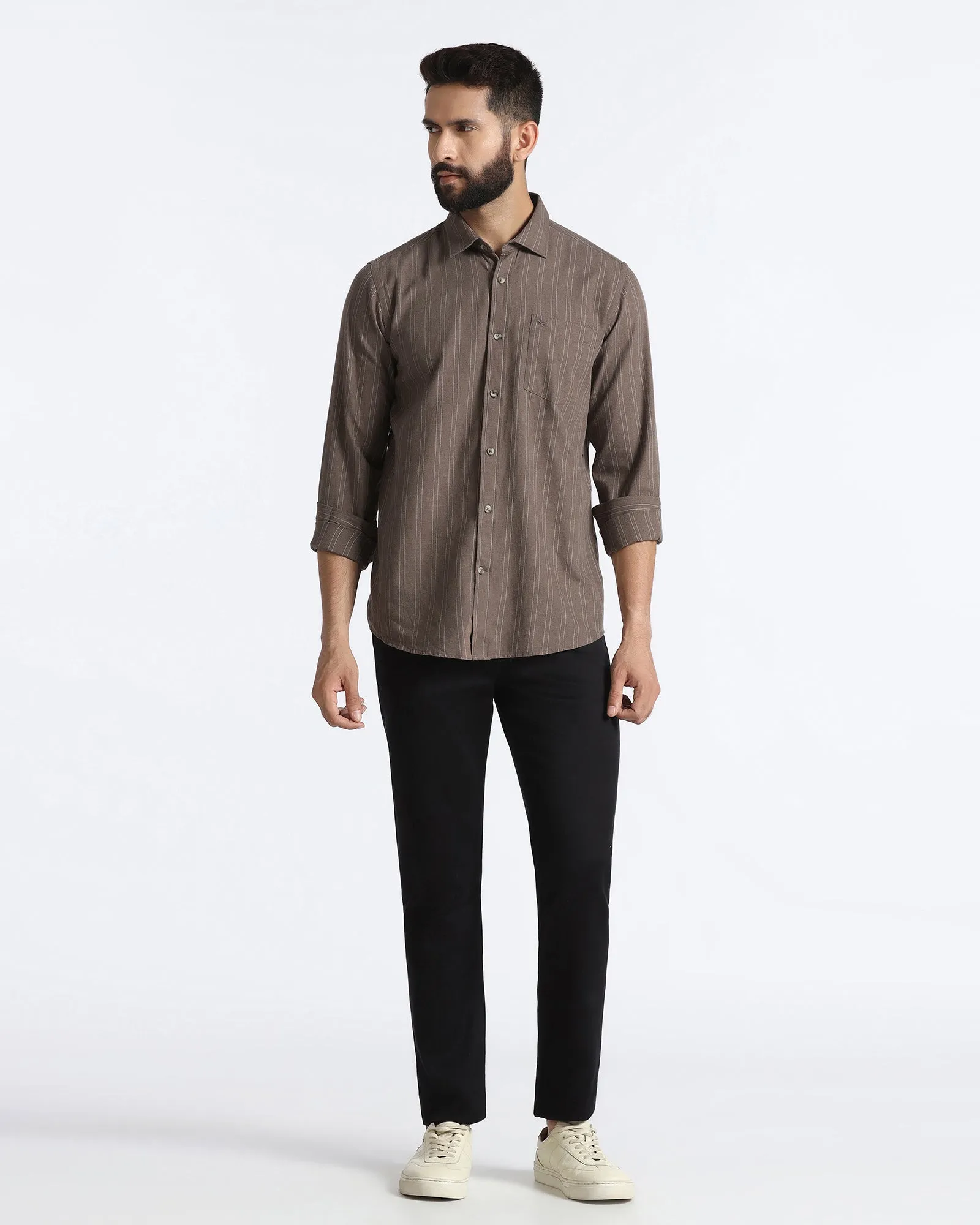 Chocolate Sauce Stripe Shirt - Numo BBQ Party Layered Look