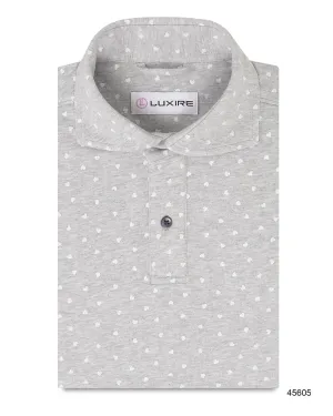 Stylish Neckline Team Uniform White Heart Print On Grey T-shirt