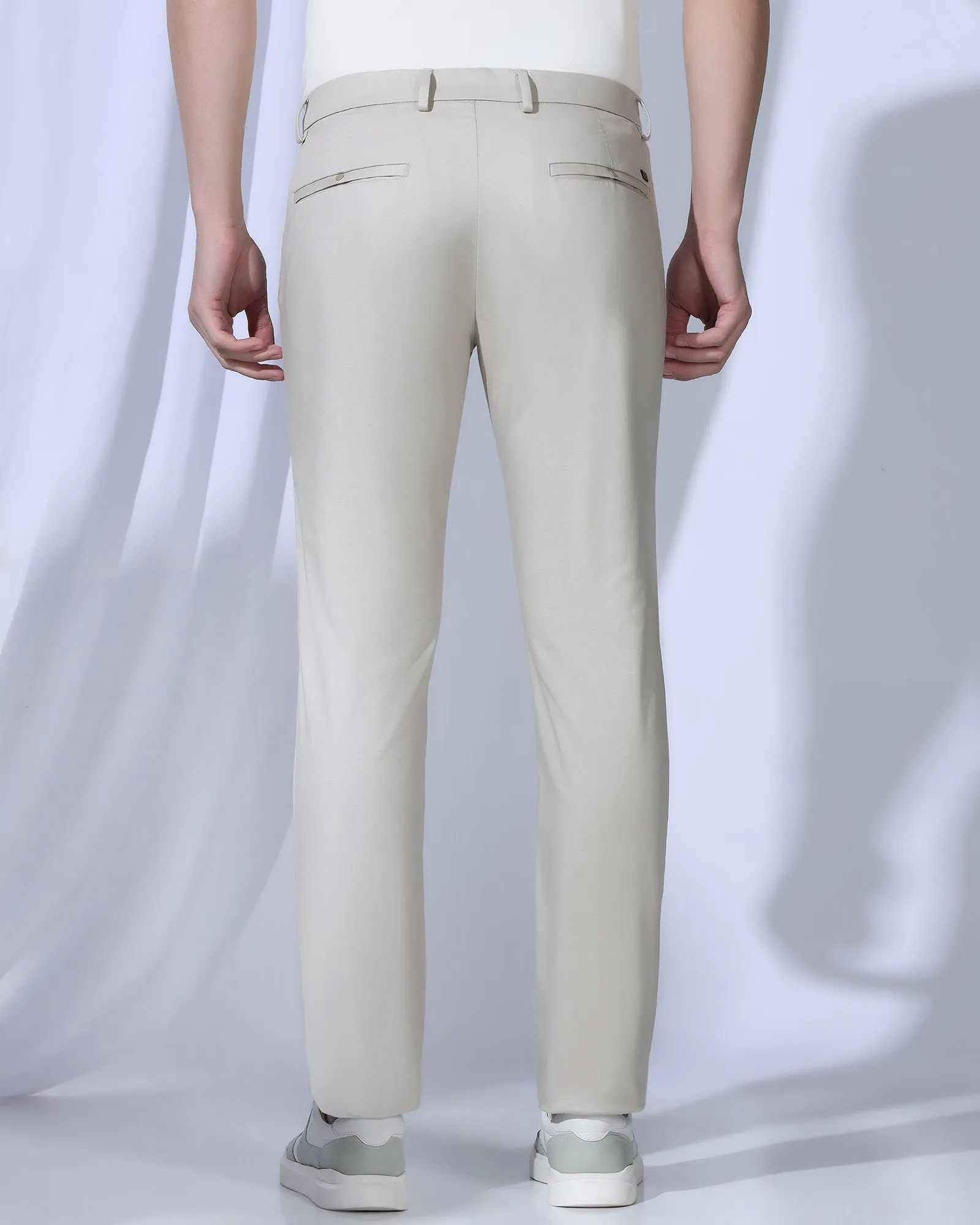 StaticResistantMaterial OdorResistantFinish TechPro Slim Comfort B-95 Casual Stone Beige Solid Khakis - Androit