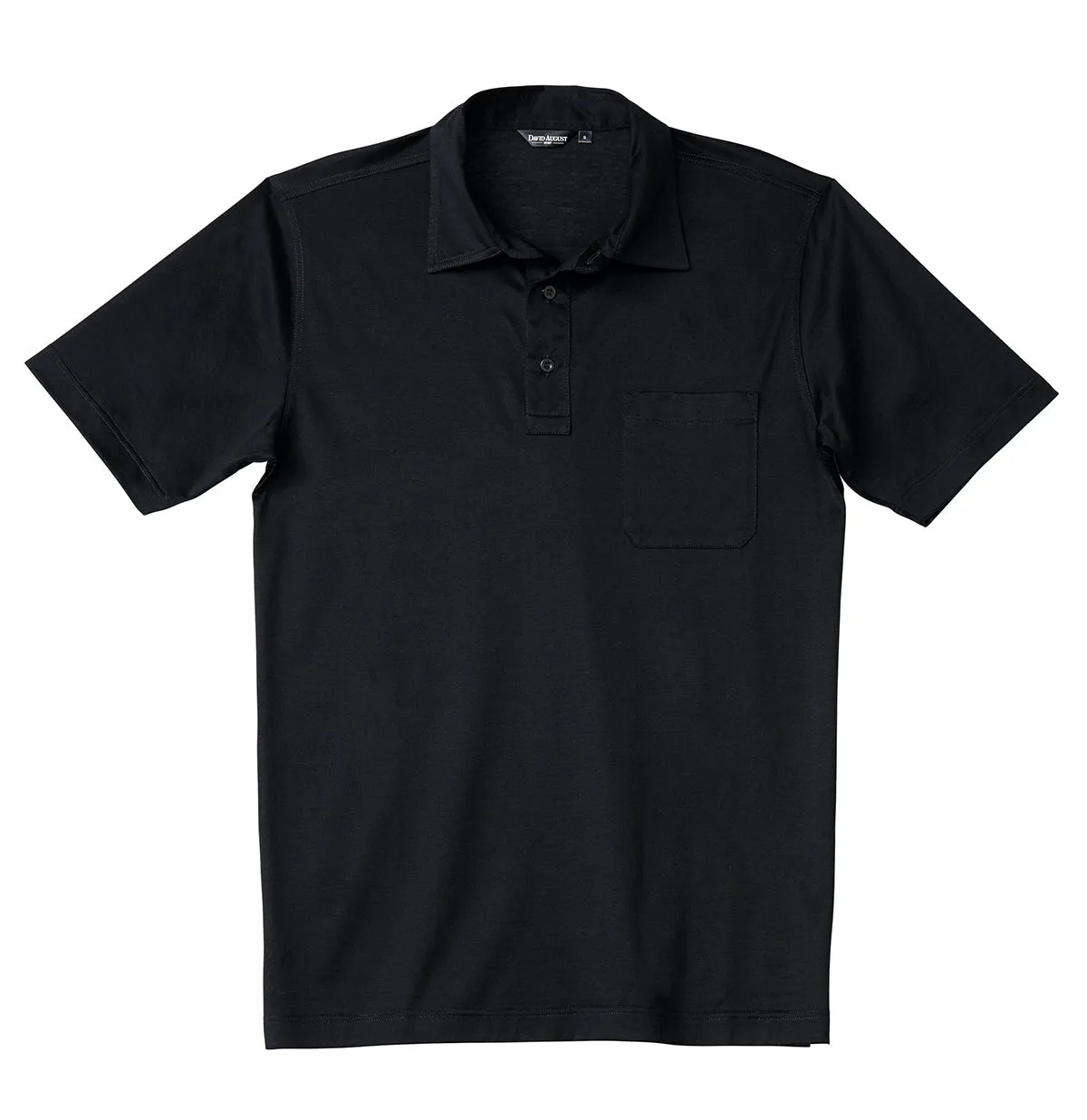 Casual Friday Cozy Apparel David August Mercerized Cotton Polo Black