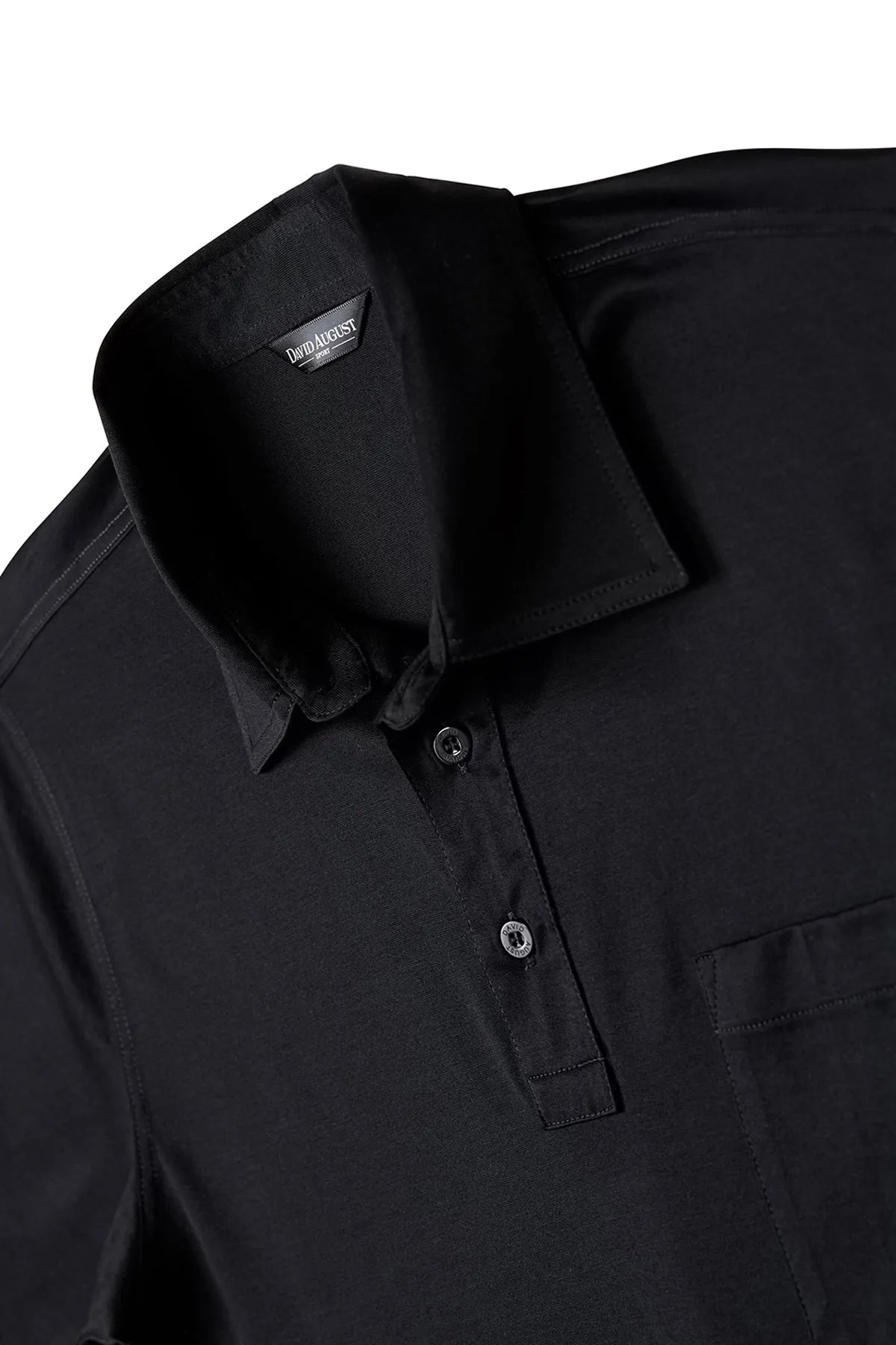 Active Wearable David August Mercerized Cotton Polo Black