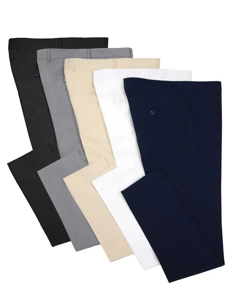 Sleek Cut Cozy Movement Men's Stretch Wool Feel Dress Pants - 6 Colors Available