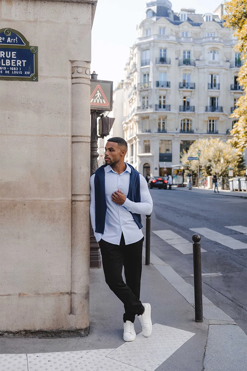 Eco Dye Technique Bamboo Shirt in Pale Blue